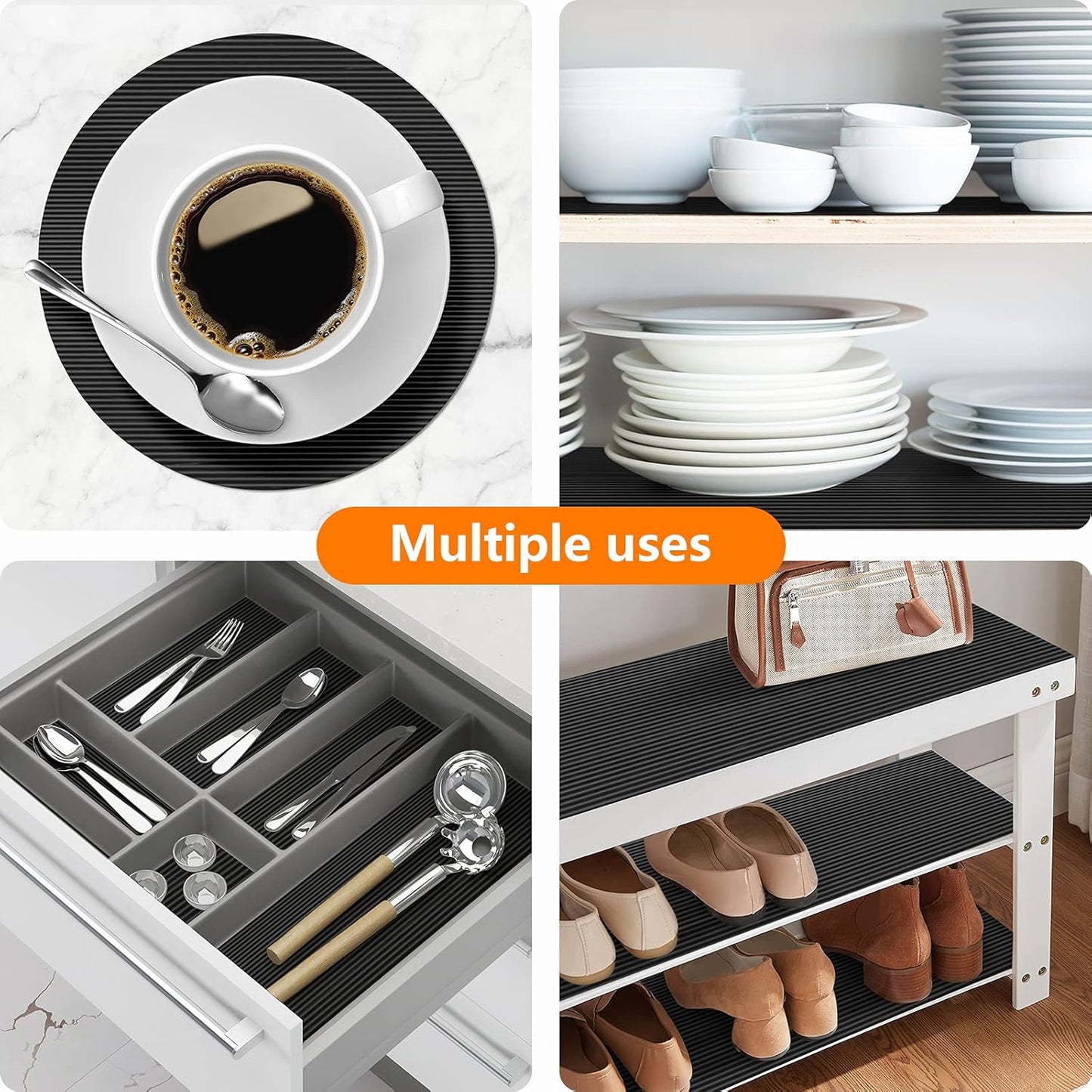 Shelf Liners for Kitchen Cabinets Non Adhesive Drawer Liner EVA Material Cupboard Mat Refrigerator
