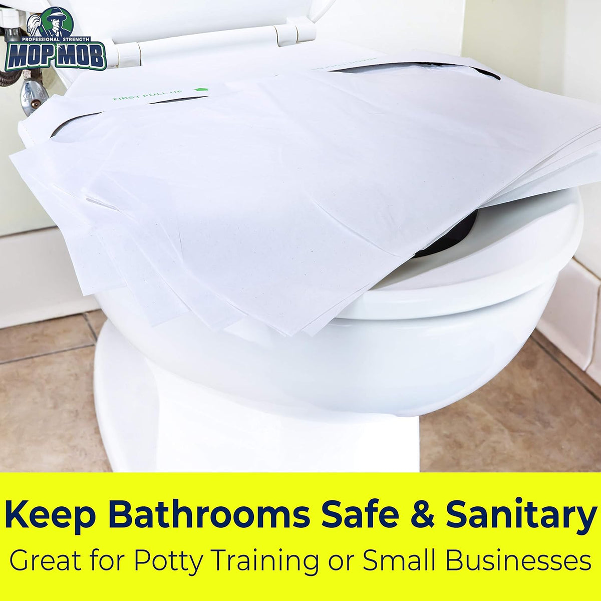 Biodegradable Half-Fold Toilet Seat Covers 500 Pk. Self-Flushing, Disposable Potty Papers Keep