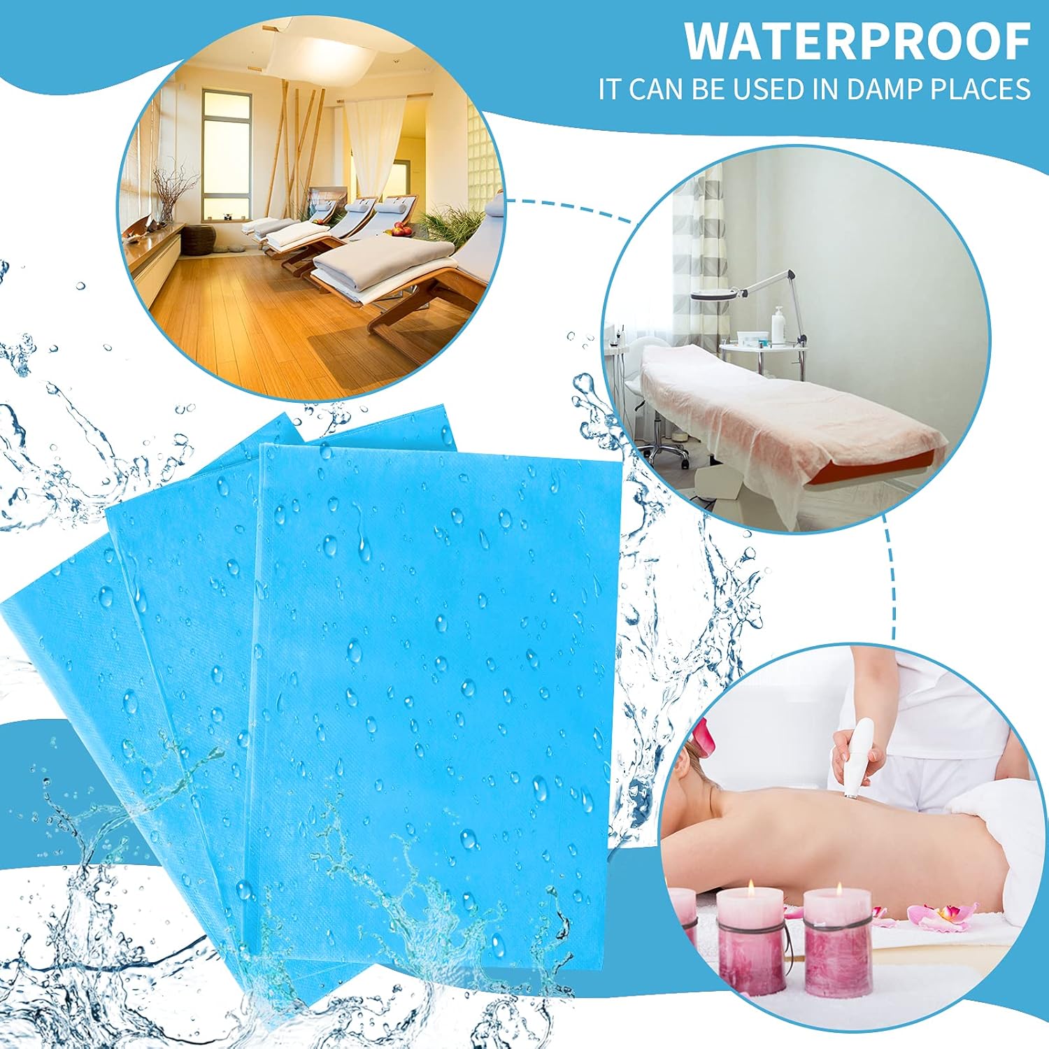 Breling 100 Pcs 31.5 x 71 Inch Disposable Bed Sheets Oil-proof PE Film Massage Table Sheets