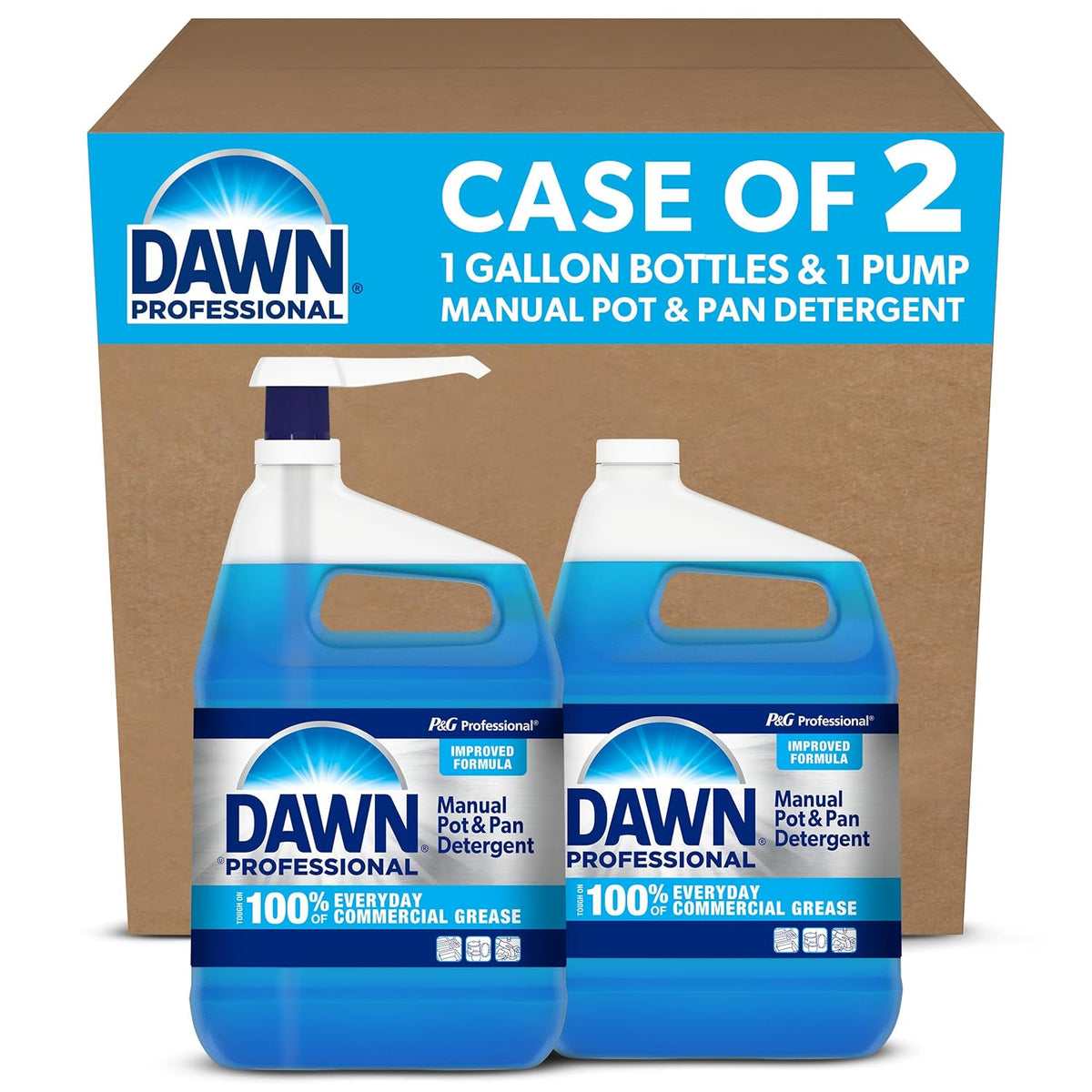 Dawn Professional Manual Pot and Pan Detergent, Dish Soap, Liquid Concentrate, 1 Gallon (Case of 2)