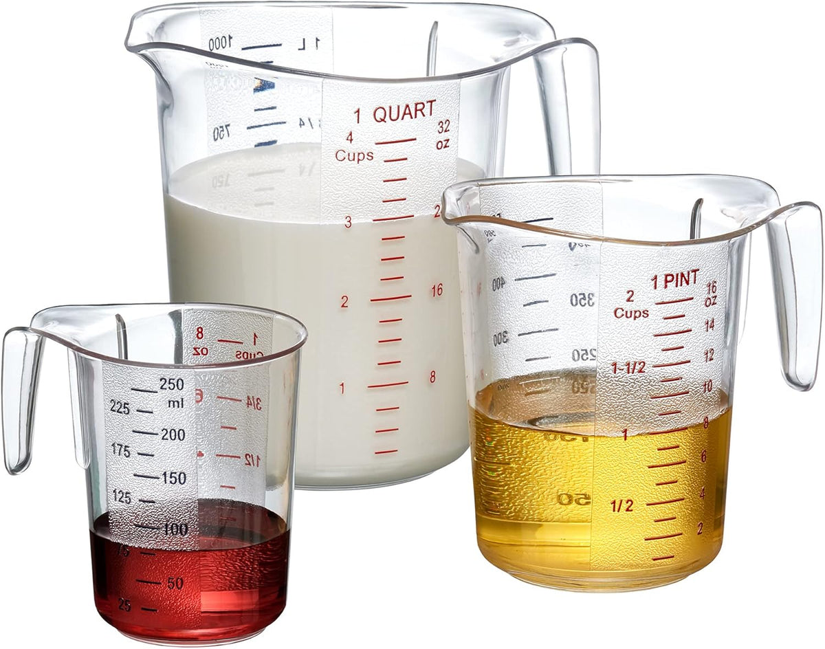 Amazing Abby - Melissa - Plastic Measuring Cups (3-Piece Set), Food-Grade Measuring Jugs, 1/2/4-Cup