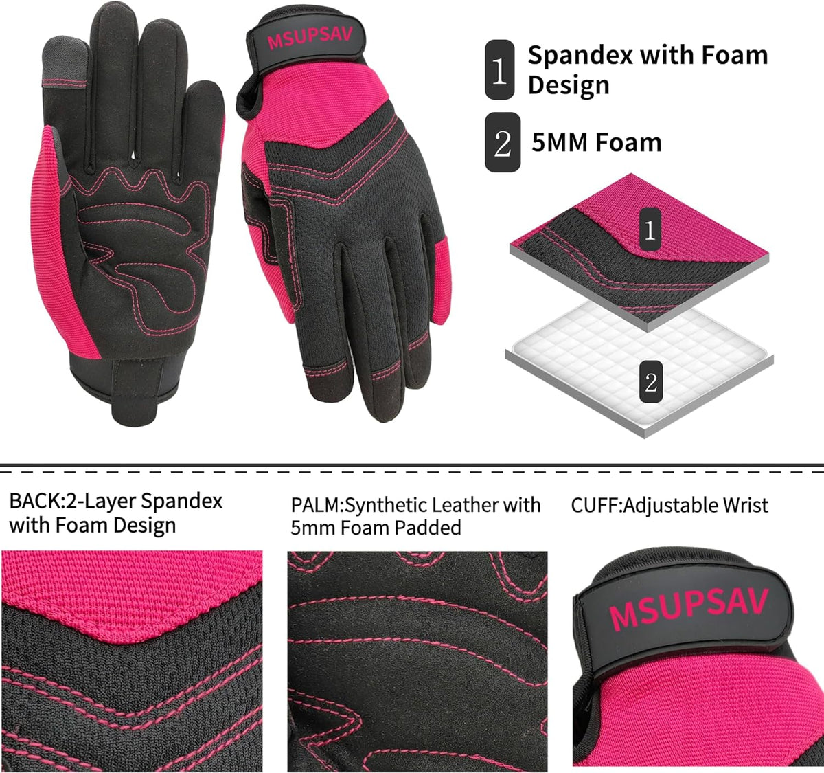 Thorn Proof&Puncture Resistant Gardening Gloves with Grip,Garden Gloves for Women, Leather Work