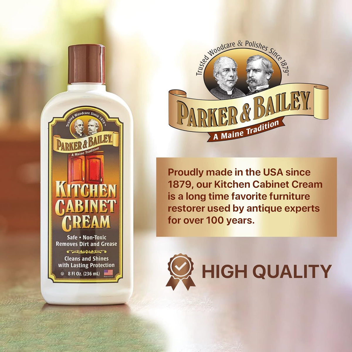 PARKER & BAILEY KITCHEN CABINET CREAM - Multi-surface Wood Cleaner and Polish Furniture Quick Shine