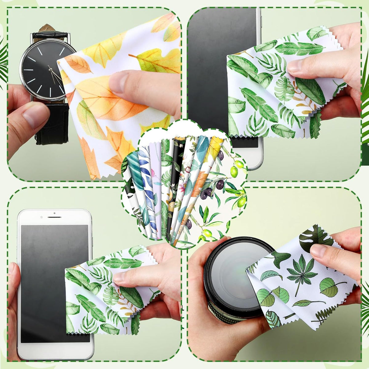 Sinmoe 20 Pcs Microfiber Cleaning Cloth for Glasses Plant Microfiber Cloth Soft Multicolor Glasses