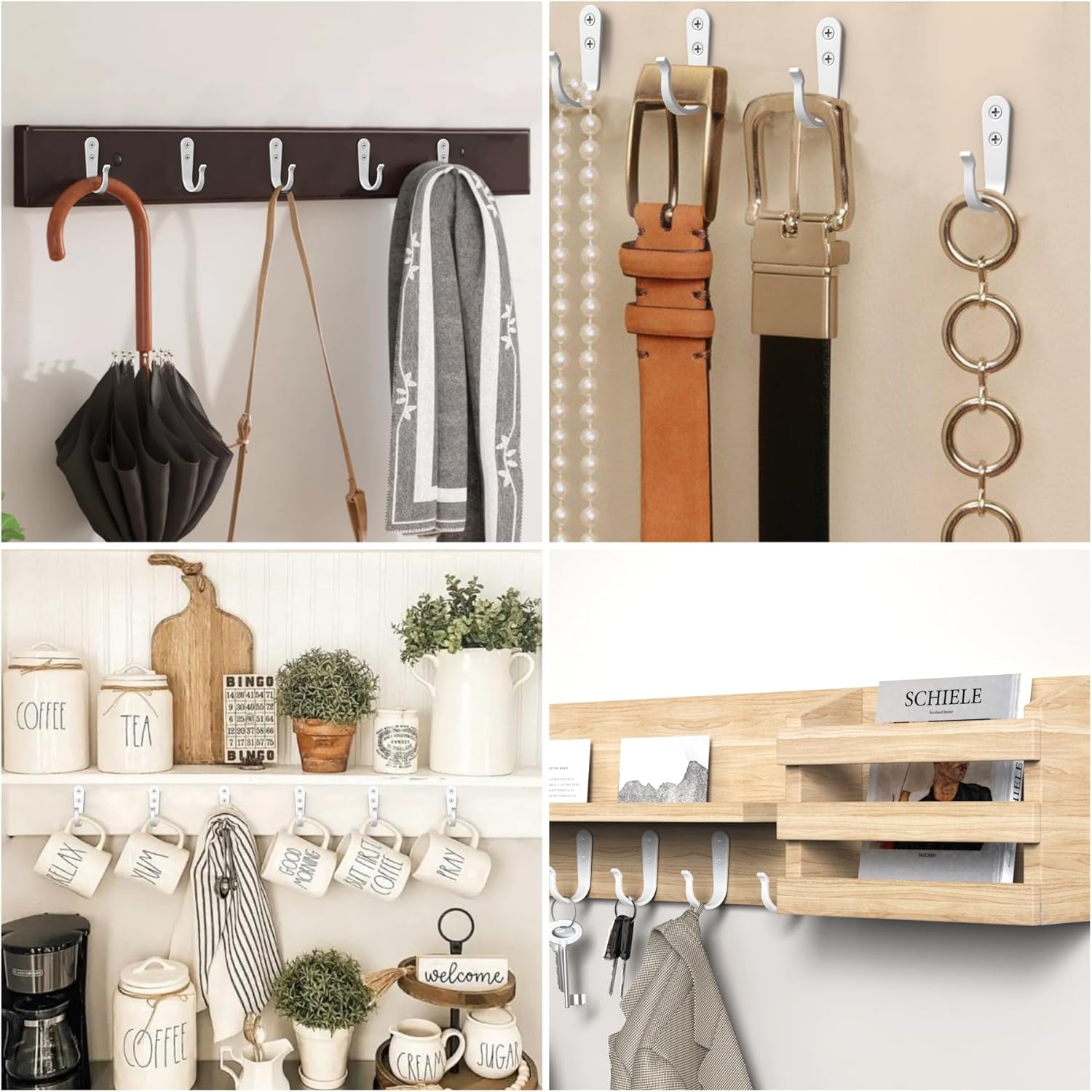 Hook for Hanging - 20PCS Hook for Hanging, Wall Hooks for Coats, Heavy Duty Single Prong Wall Hooks
