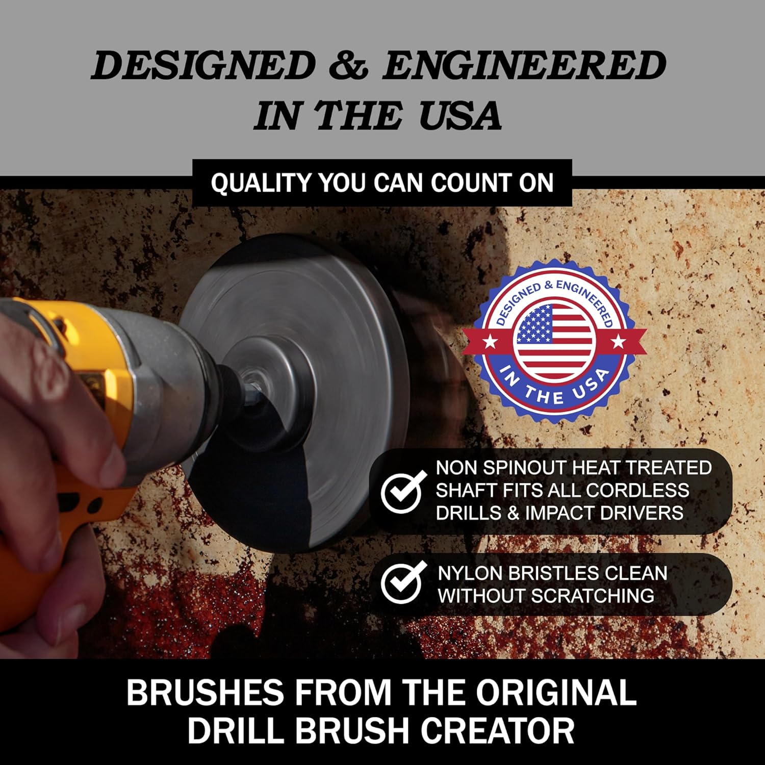 Cleaning Accessories Industrial Brushes - Baked on Food, Electric Smoker, Drill Brush Attachments