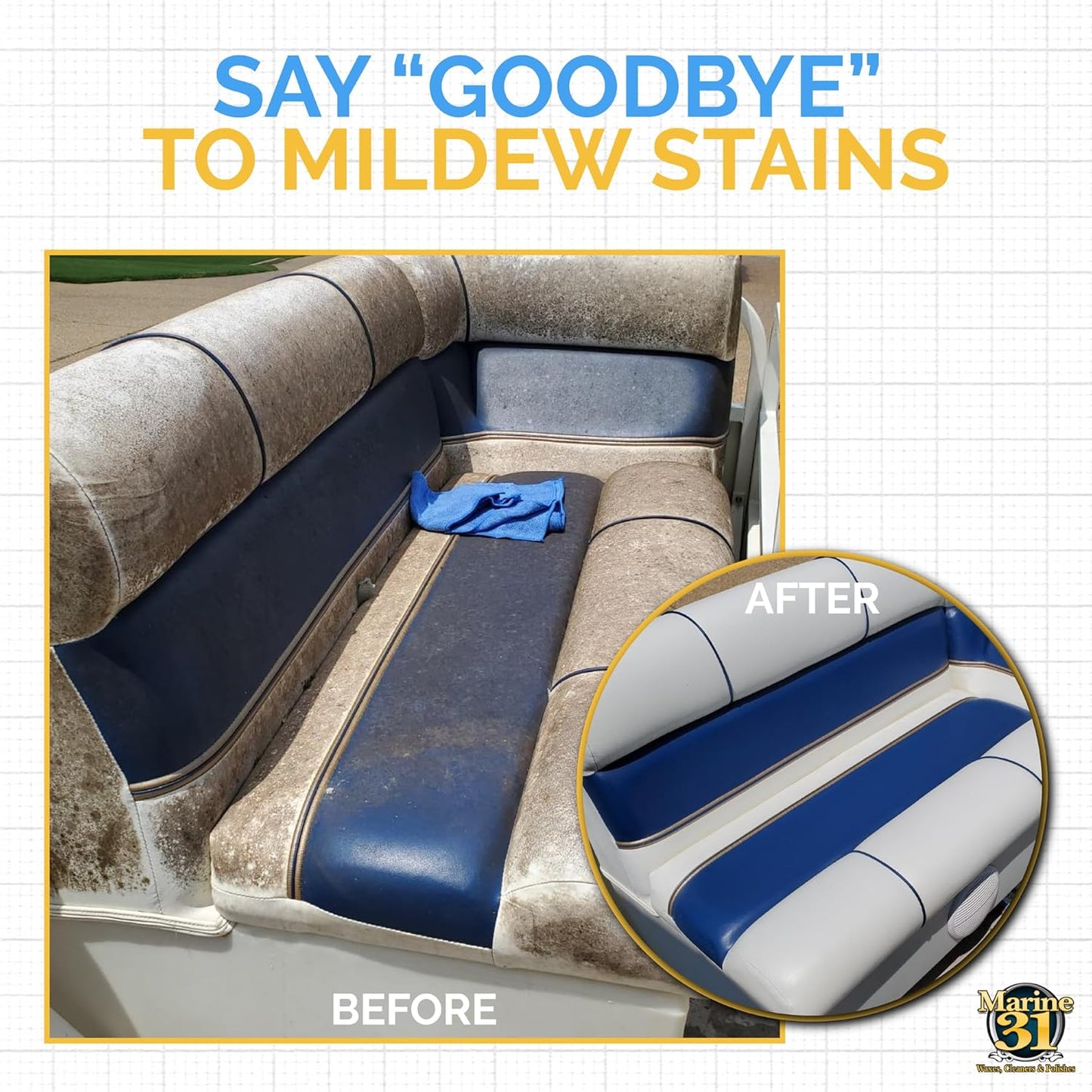 Marine 31 Mildew Stain Remover & Cleaner | Removes Stains from Boats, Homes, Patios, Bathrooms &