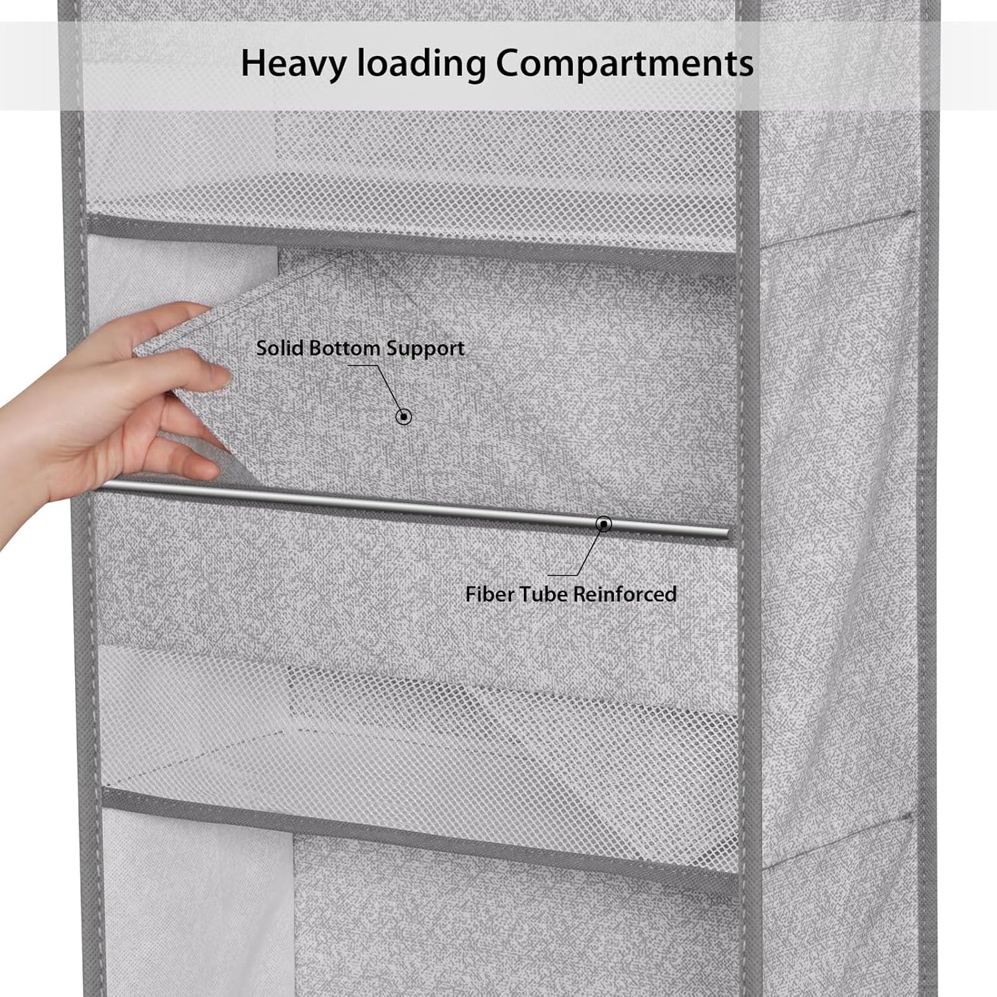 Univivi 5-Shelf Door Storage Over Door Hanging Organizer with 4 Large Pockets and 3 Small PVC