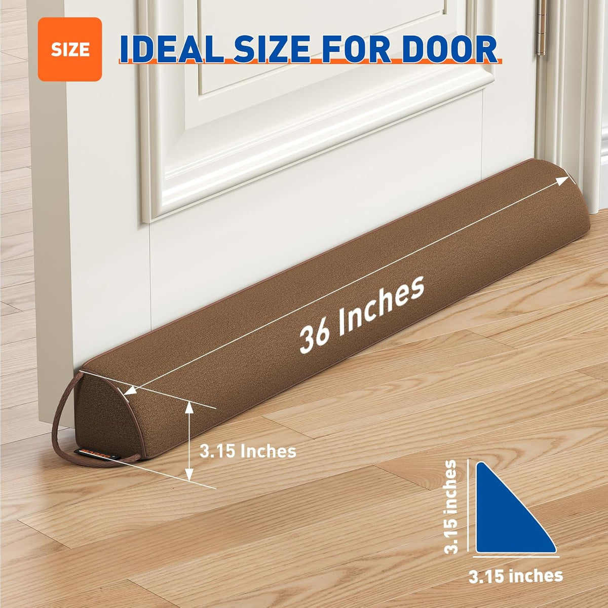 MAGZO Door Draft Stopper 36 Inches, Weighted Triangular Door Snake for Winter Noise Blocker with