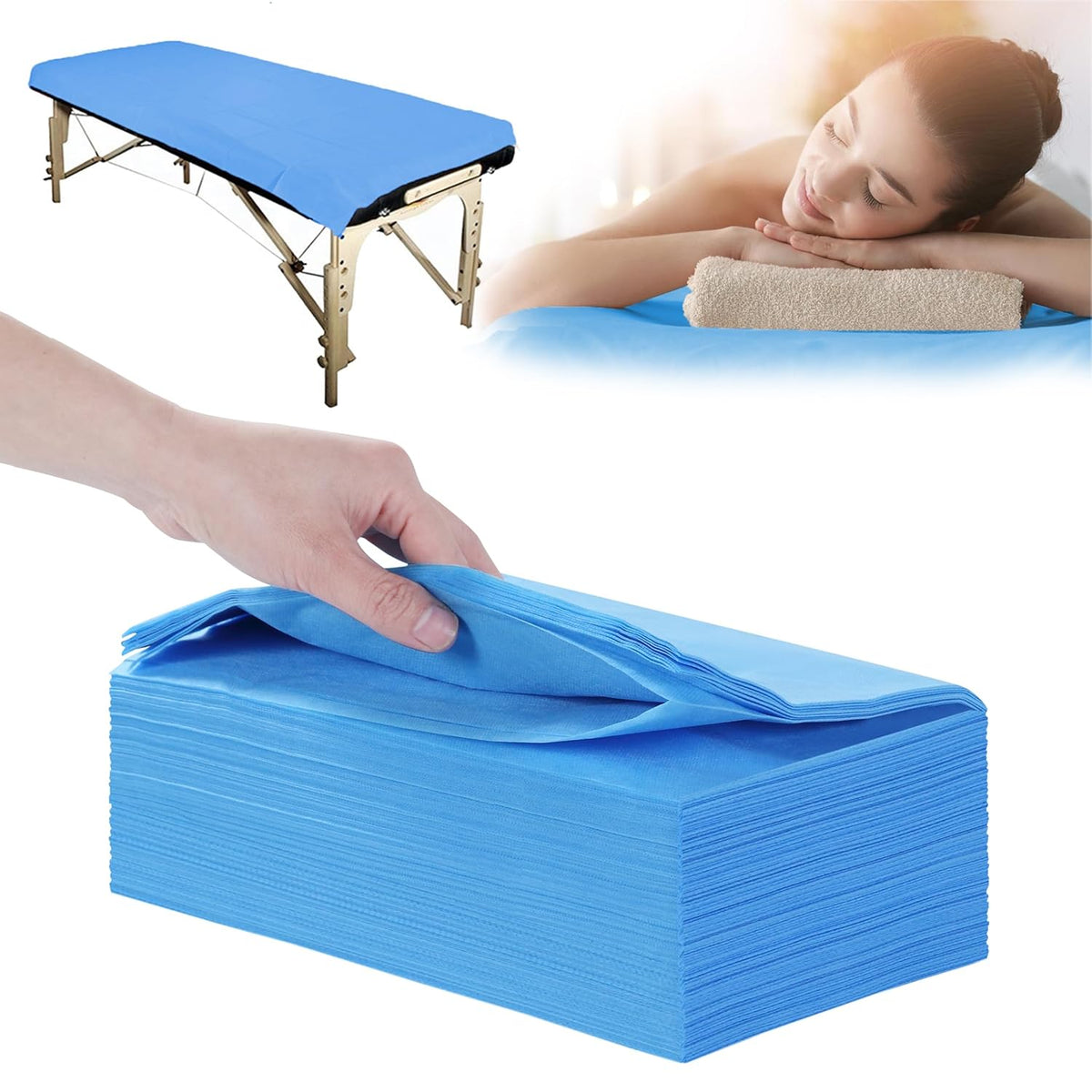 31" x 71" Disposable Bed Sheets for Massage Table Waterproof Massage Table Sheet Soft Non Woven
