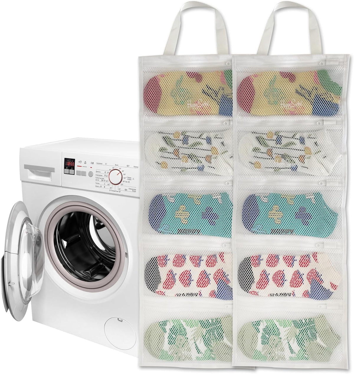 Mesh laundry bags for washing machine, can wash 10 pairs of socks, maintain shape, keep one