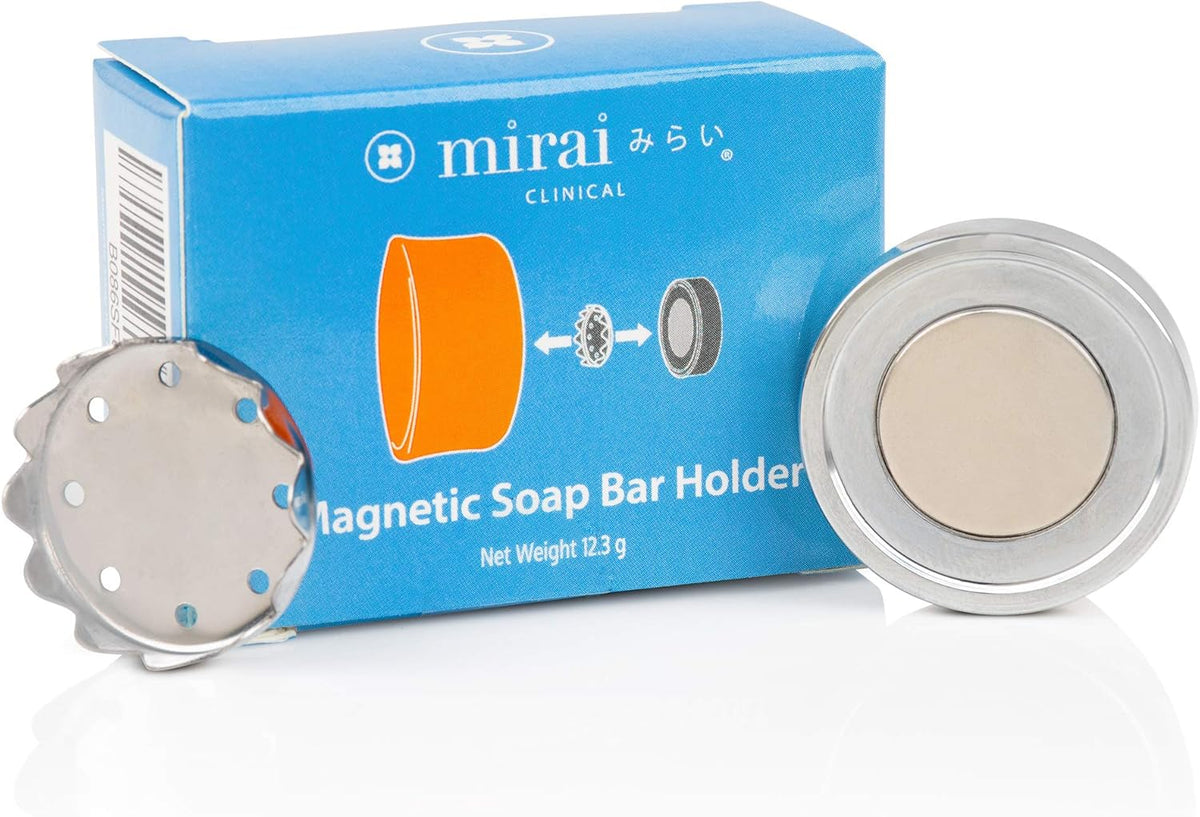 Mirai Clinical Magnetic Soap Holder for Shower Wall - Stainless Steel Savers for Bar Soap - Easy