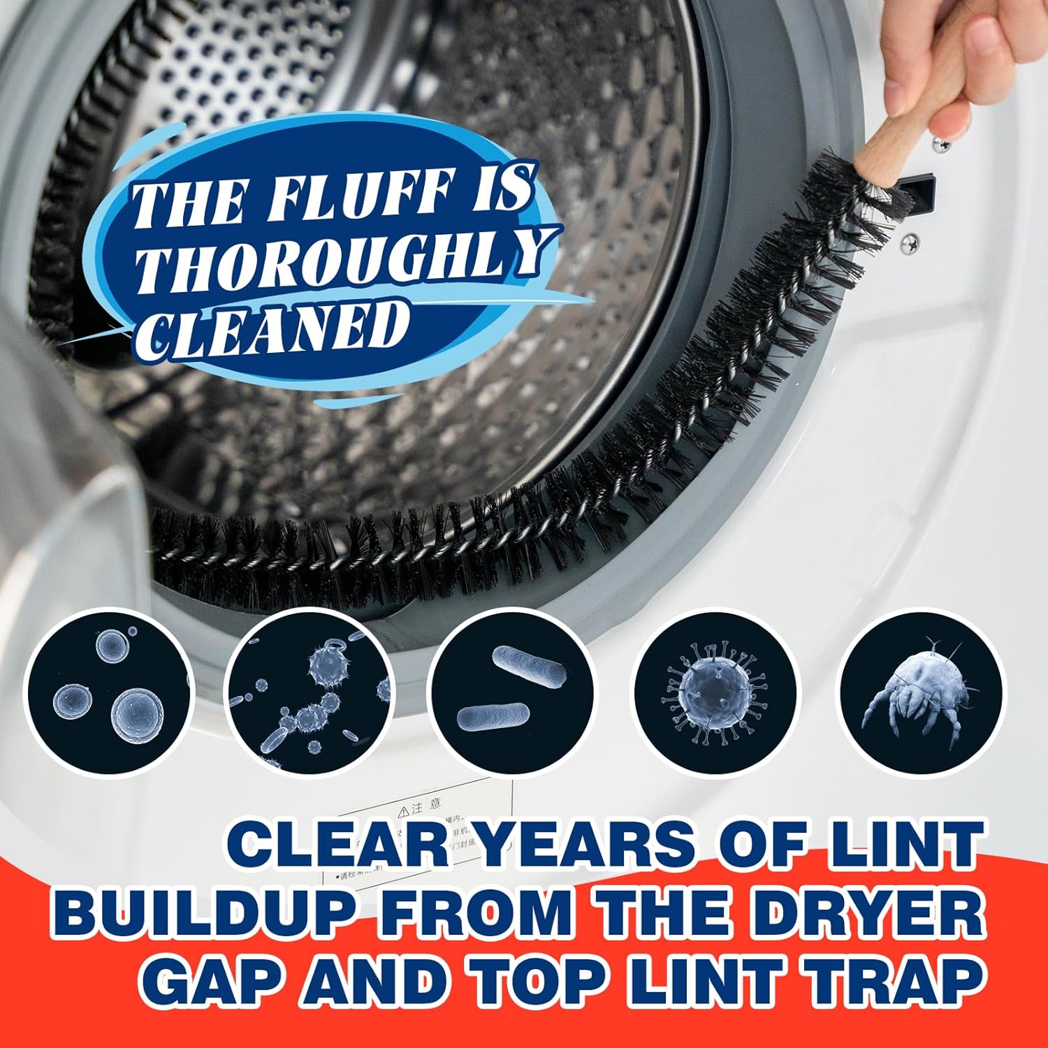 Dryer Vent Cleaner Kit, Bluesea 33-Piece Omnidirectional Dryer Cleaning Kit Include 40 Feet Dryer