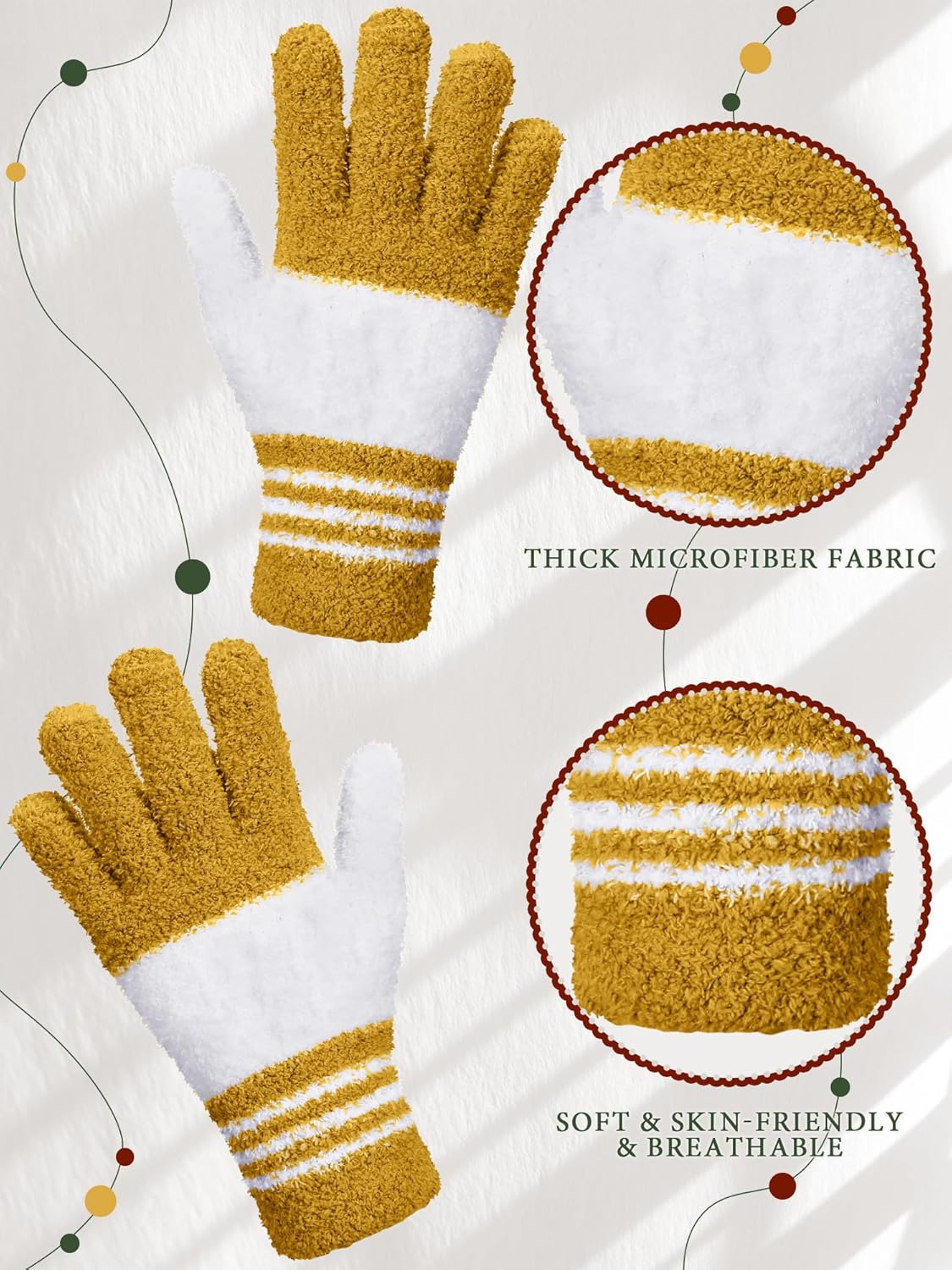 Patelai 3 Pairs Microfiber Plant Dusting Gloves Leaf Cleaning Gloves for Indoor Plants, Blinds