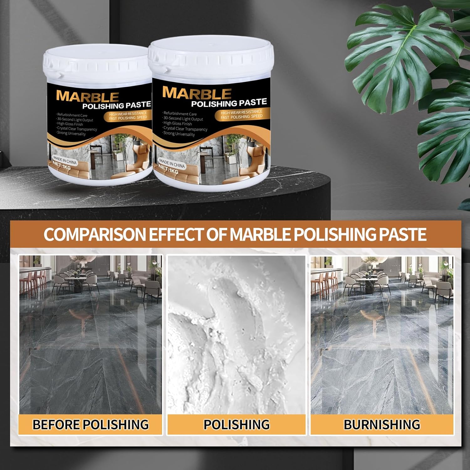 Marble Polishing Paste Kit, Marble Polishing Compound, Countertop Cleaner, Quartz Polish, Sealant &