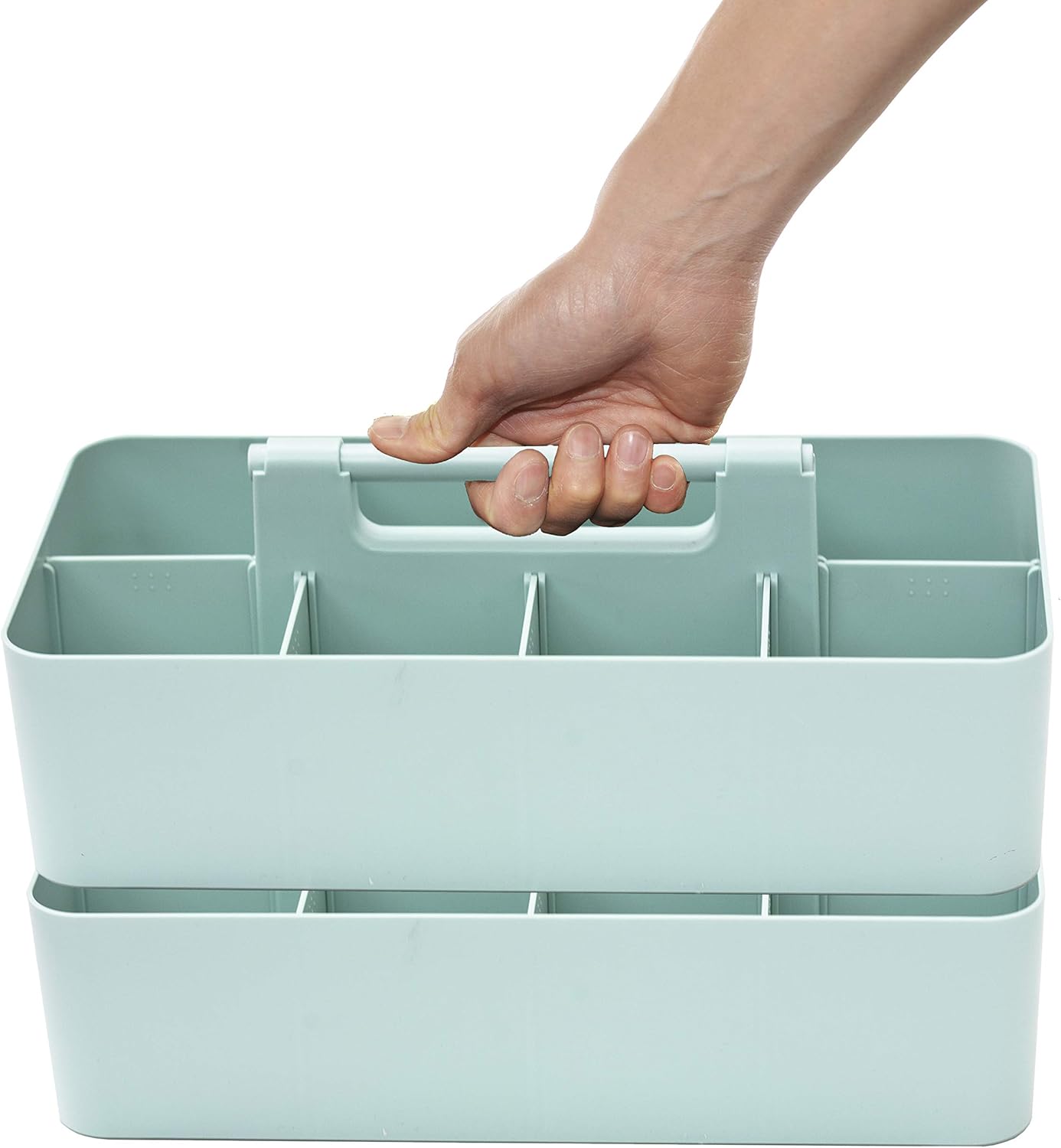 2 PACK - Portable DIY 8 Dividers Durable Plastic Tote Basket Bin Tool & Supply Cleaning Caddy with