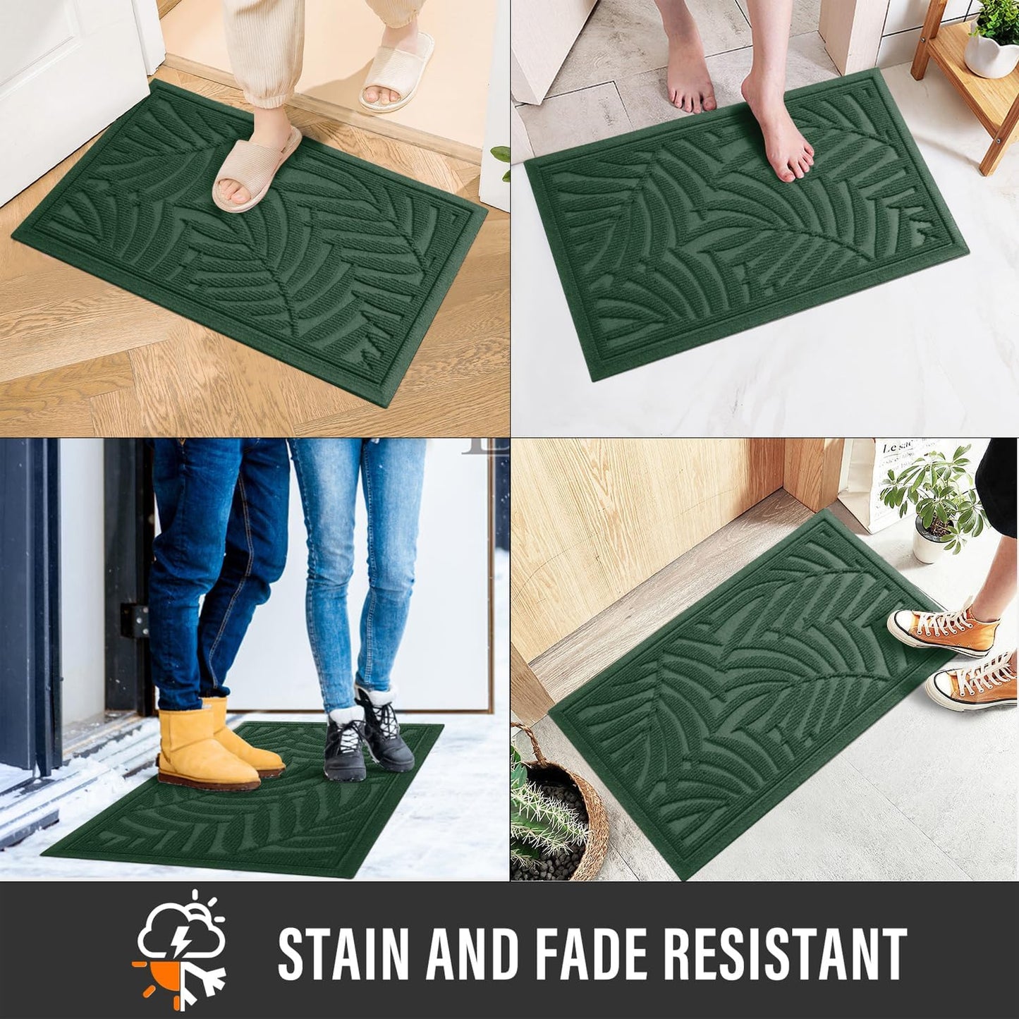 Front Door Mat, Absorbent Resist Dirt Welcome Door Mat Indoor Outdoor, Waterproof Doormat, Sturdy