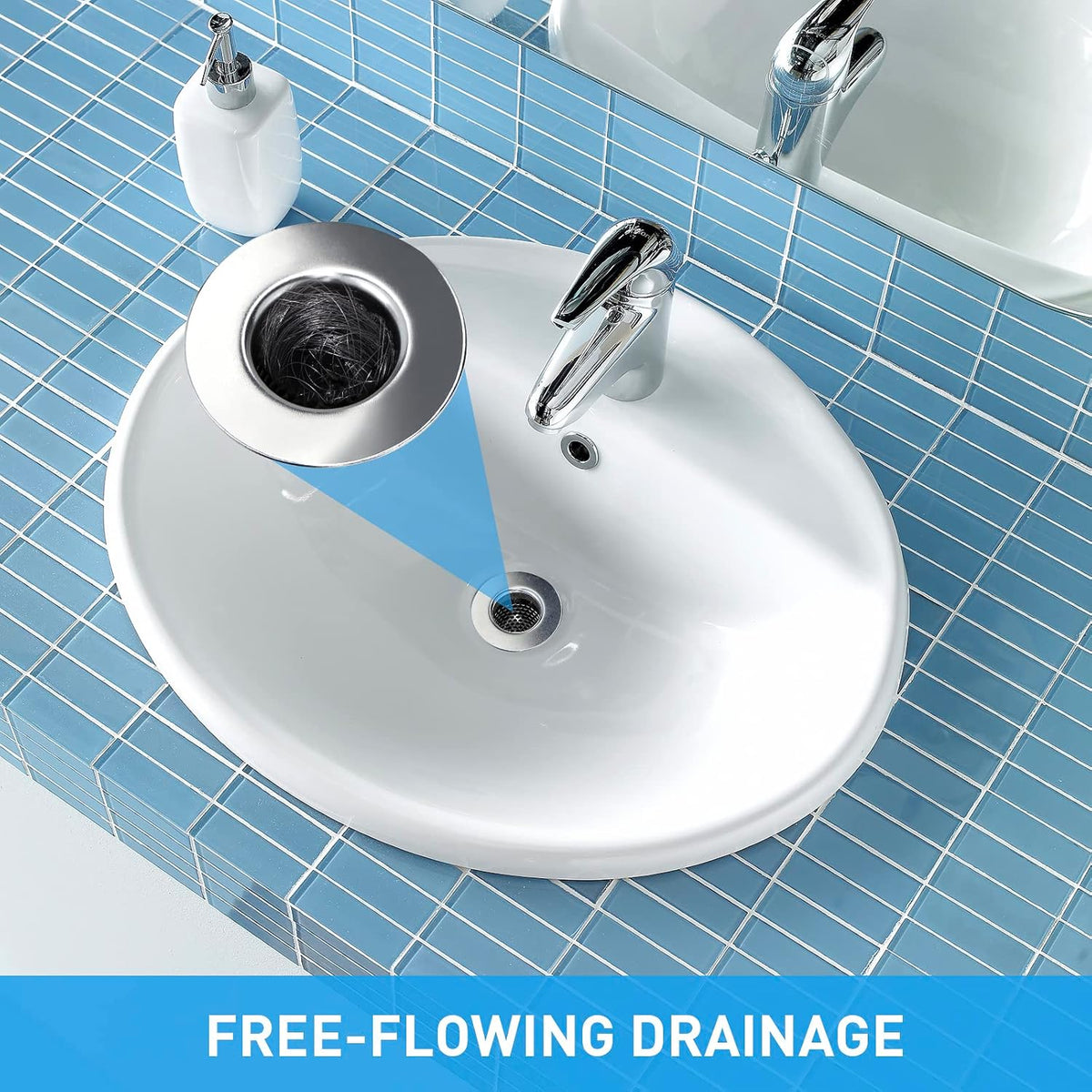 2PCS Bathroom Sink Drain Strainers, 1" Small Conical Premium Stainless Steel Porous Hair Catcher