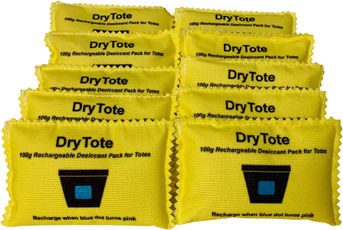 100g Rechargeable Desiccant Pack of 10 - Moisture Absorbing Bag - Silica Gel Desiccant Dehumidifier