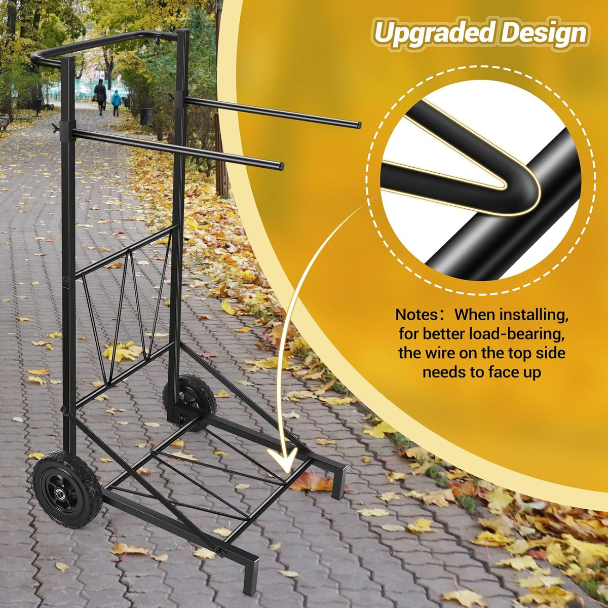 CAROD Trash Bag Holder, Adjustable Metal Leaf Bag Holder from 30-45 Gallon Capacity, Mobile Garbage