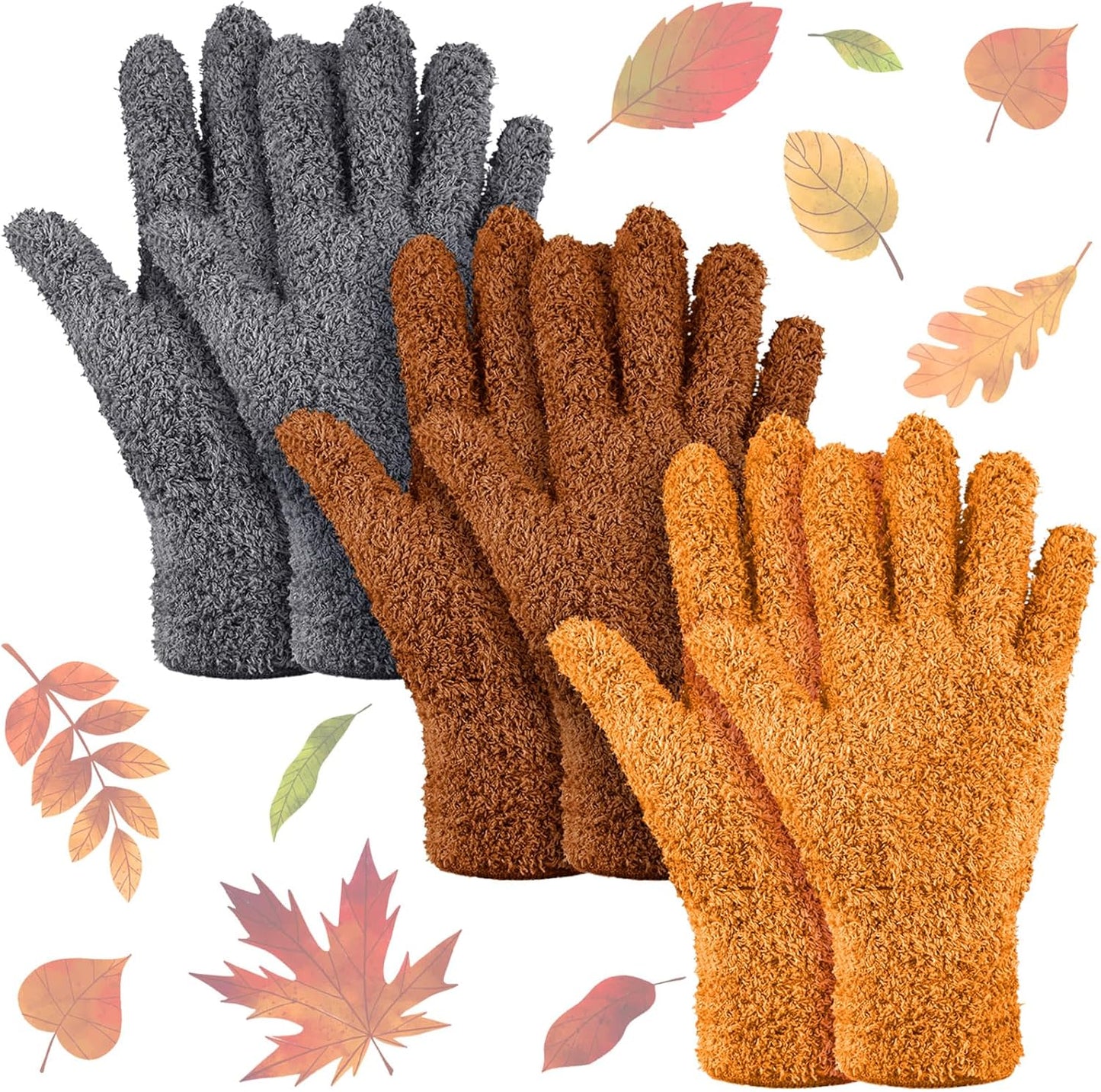 Patelai 3 Pairs Microfiber Plant Dusting Gloves Leaf Cleaning Gloves for Indoor Plants, Blinds