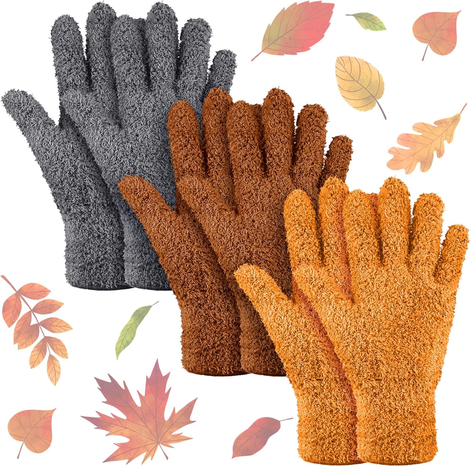 Patelai 3 Pairs Microfiber Plant Dusting Gloves Leaf Cleaning Gloves for Indoor Plants, Blinds