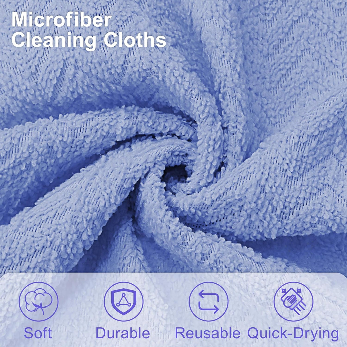 LIVOS Microfiber Cleaning Cloth Roll - 80 Pack, Reusable Paper Towels, Microfiber Towels for Cars
