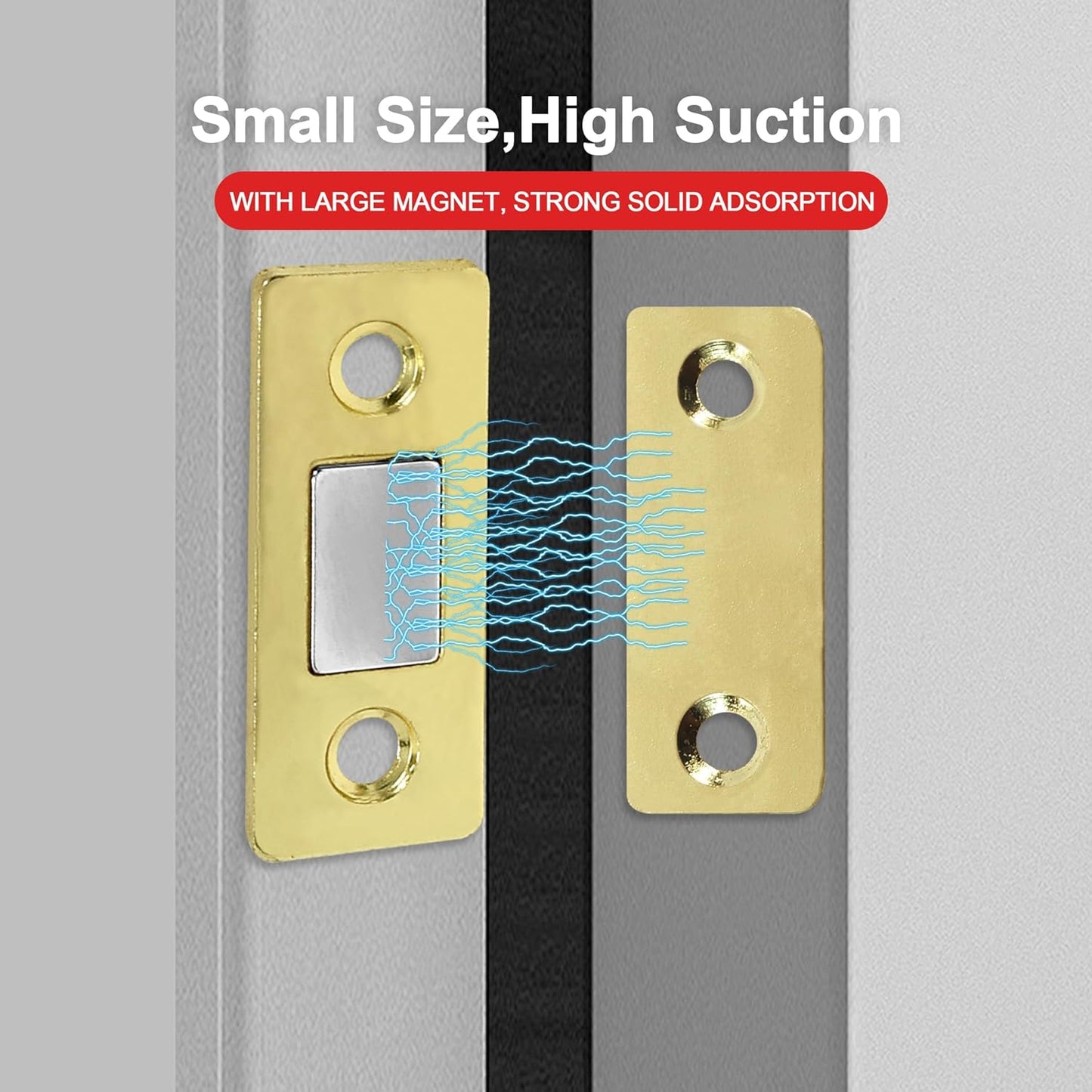 Cabinet Magnetic Catch, 20 Pack Gold Ultra Thin Magnetic Cabinet Door Catch, Adhesive Cabinet