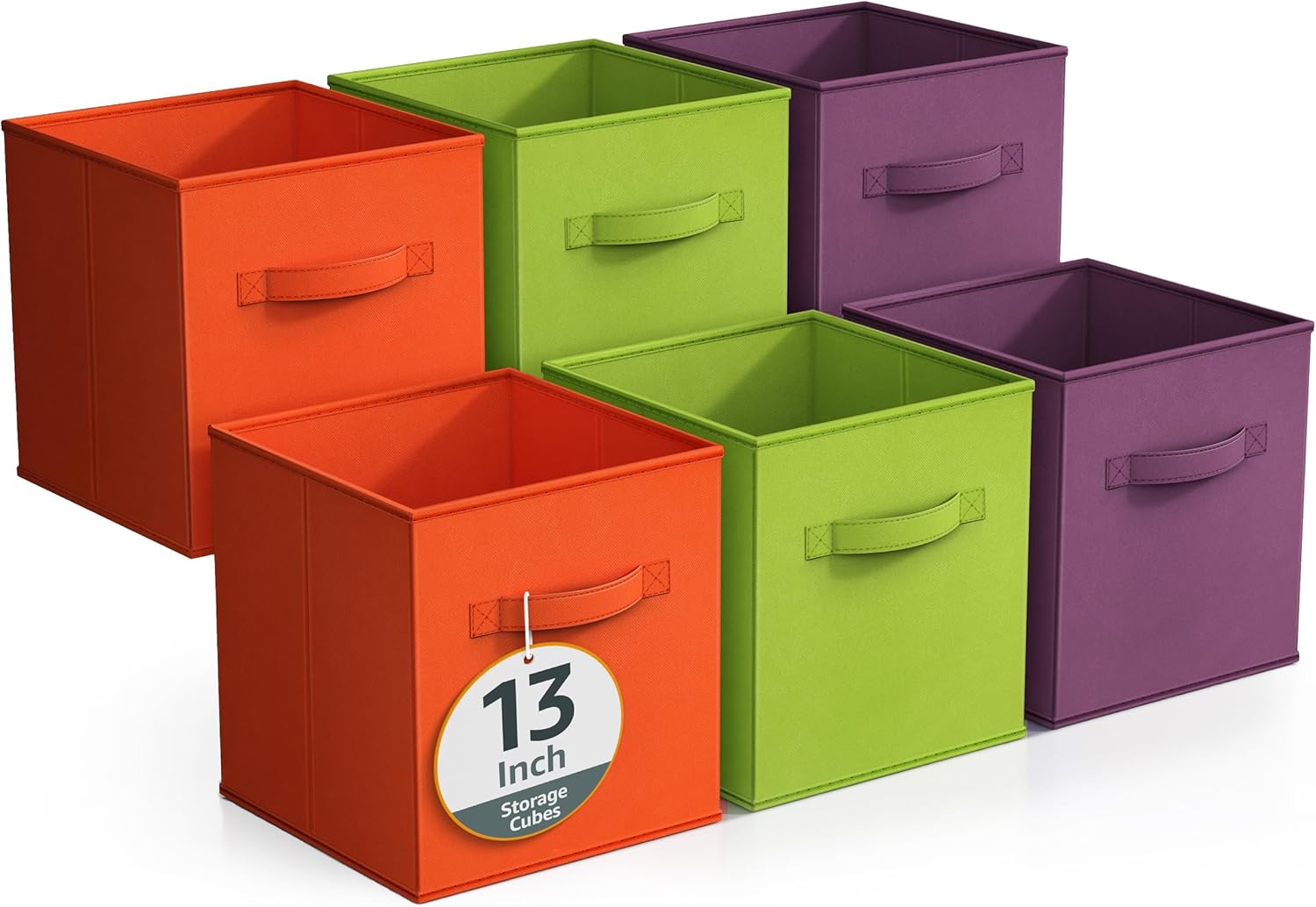 Sorbus Fabric Storage Cubes - 6 Foldable Storage Bins for Organizing Pantry, Cubbies, Toy Box