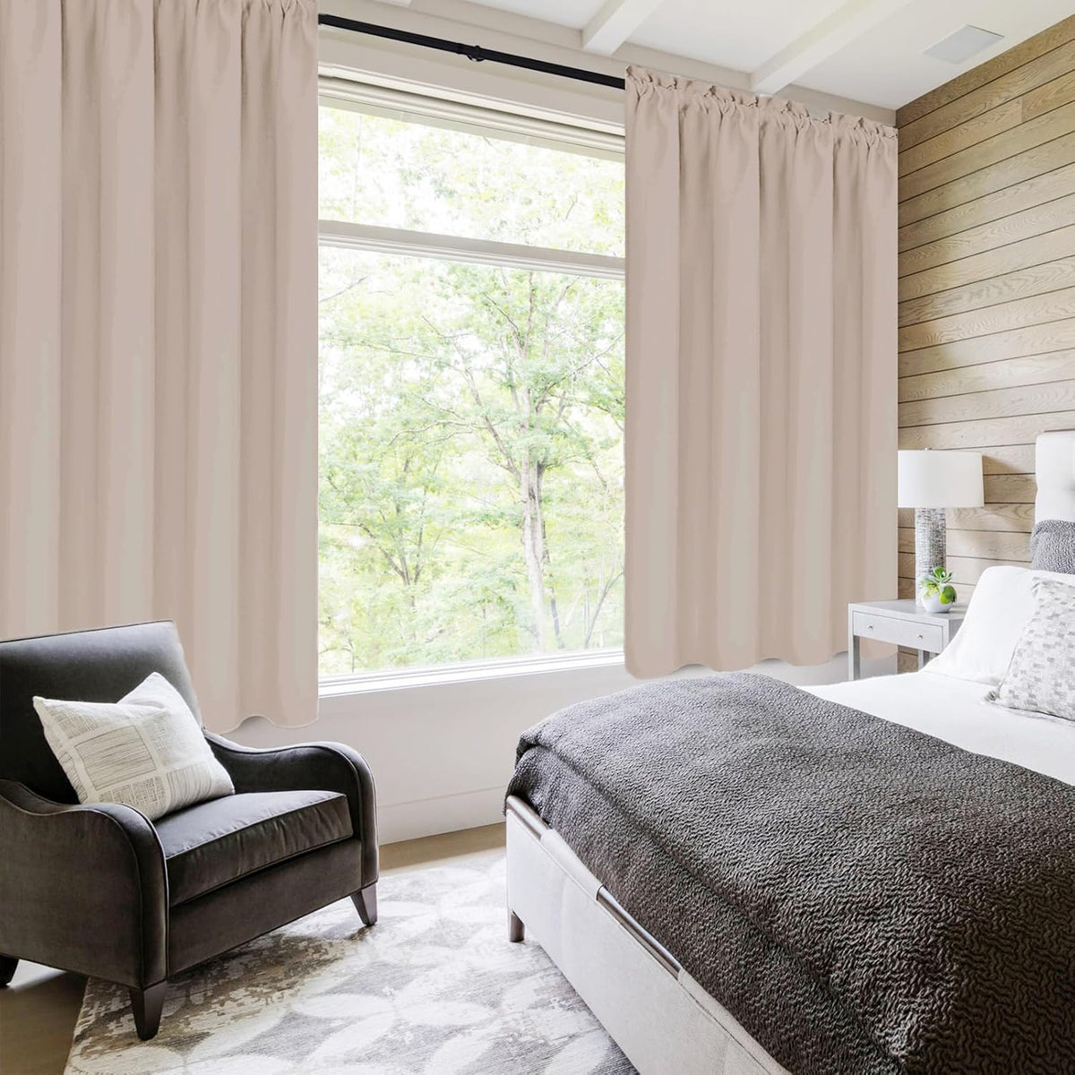 DWCN Blackout Curtains for Living Room Thermal Insulated, Energy Saving & Noise Reducing Bedroom