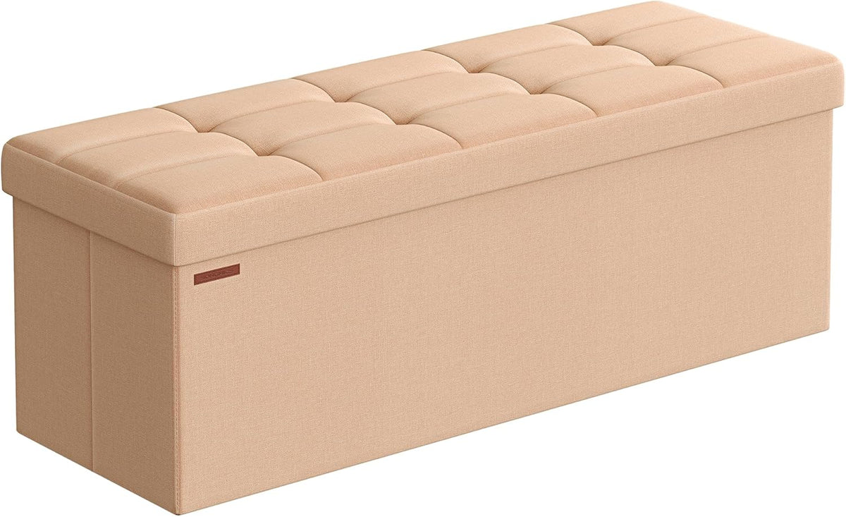 SONGMICS Mazie Collection - Storage Ottoman Bench, 43 Inches Folding Foot Rest Stool, End of Bed