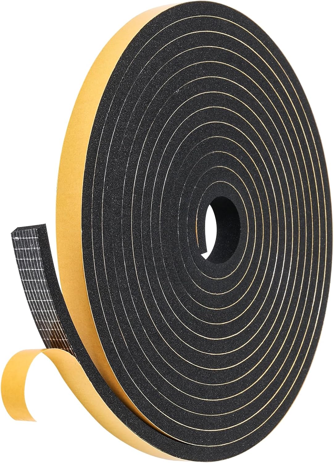 Weather Stripping Door Seal Strip (1/2 Inch X 1/4 Inch X 16Feet), Strong Adhesive, Lightproof