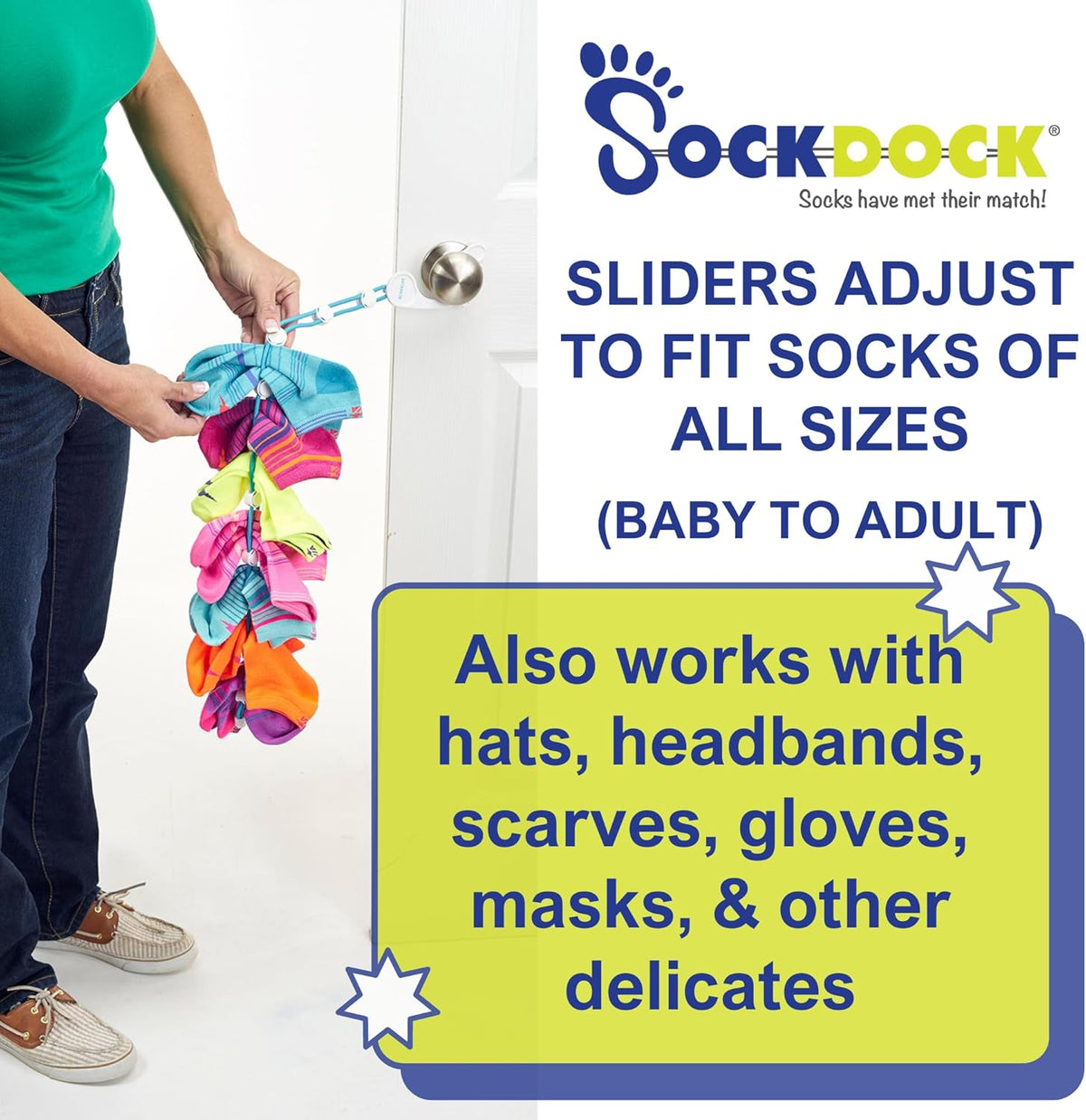 Sock Laundry Solution for Washing Drying & Storing Socks in Pairs, Clip & Hold Socks in Washer