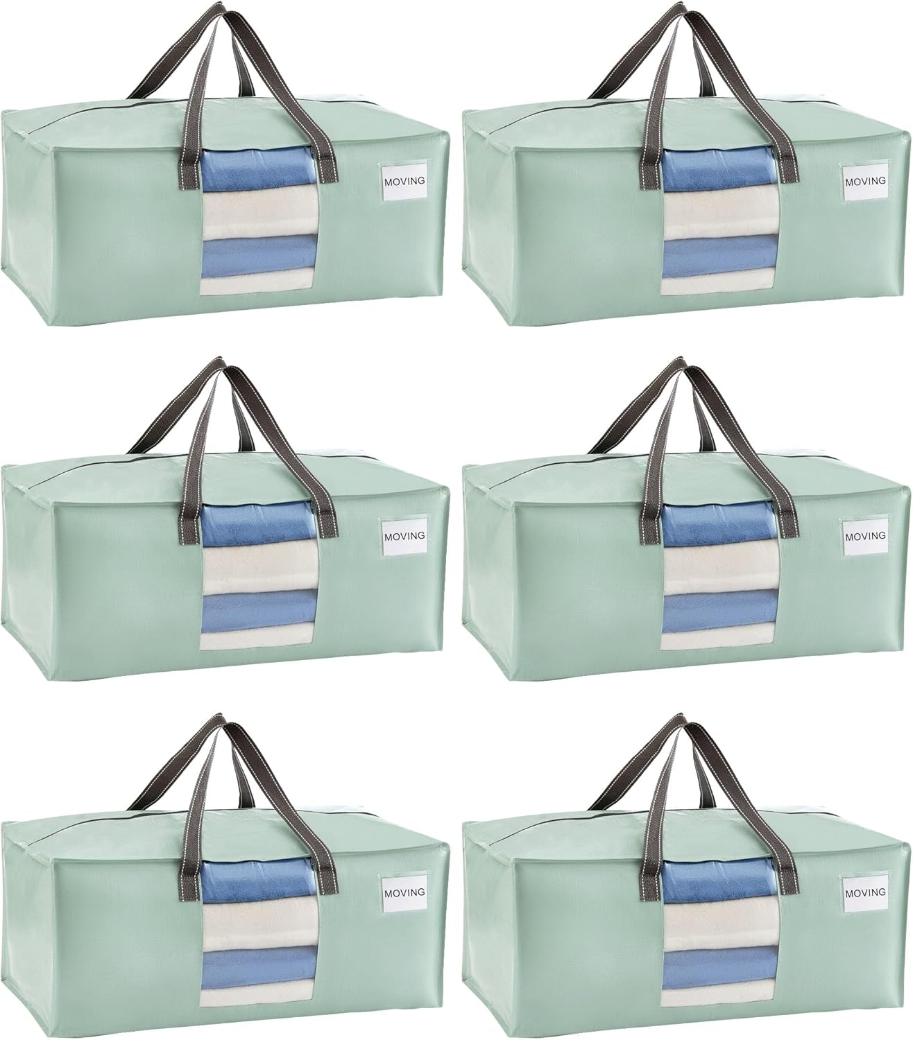 VENO 6 Pack Moving Bags for College, Heavy-Duty Storage Totes, Moving Boxes and Wardrobe Packing