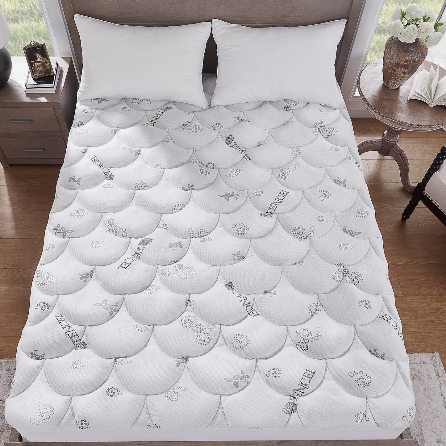 Softhour Padded Topper Twin Size 40% Tencel Blend Rayon from Bamboo and Cotton Filled Mattress