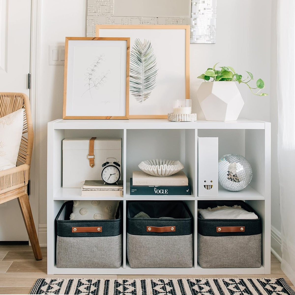 OrganiHaus Extra Large Fabric Storage Bins for Shelves 16x13in, Closet Storage Baskets for Shelf