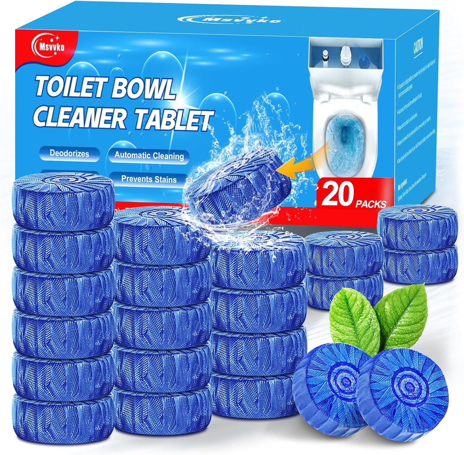Toilet Bowl Cleaner, Automatic Toilet Tank Cleaner Tablets, Blue Toilet Bowl Tablets for