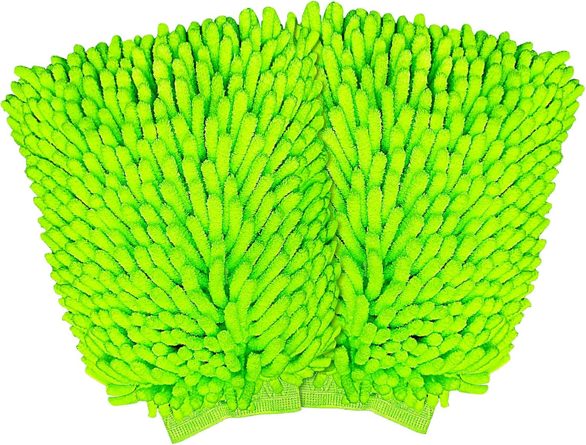 Car Wash Mitt, 2 Pack Premium Chenille Microfiber Wash Mitt, Scratch-Free & Lint-Free, Rich Foam