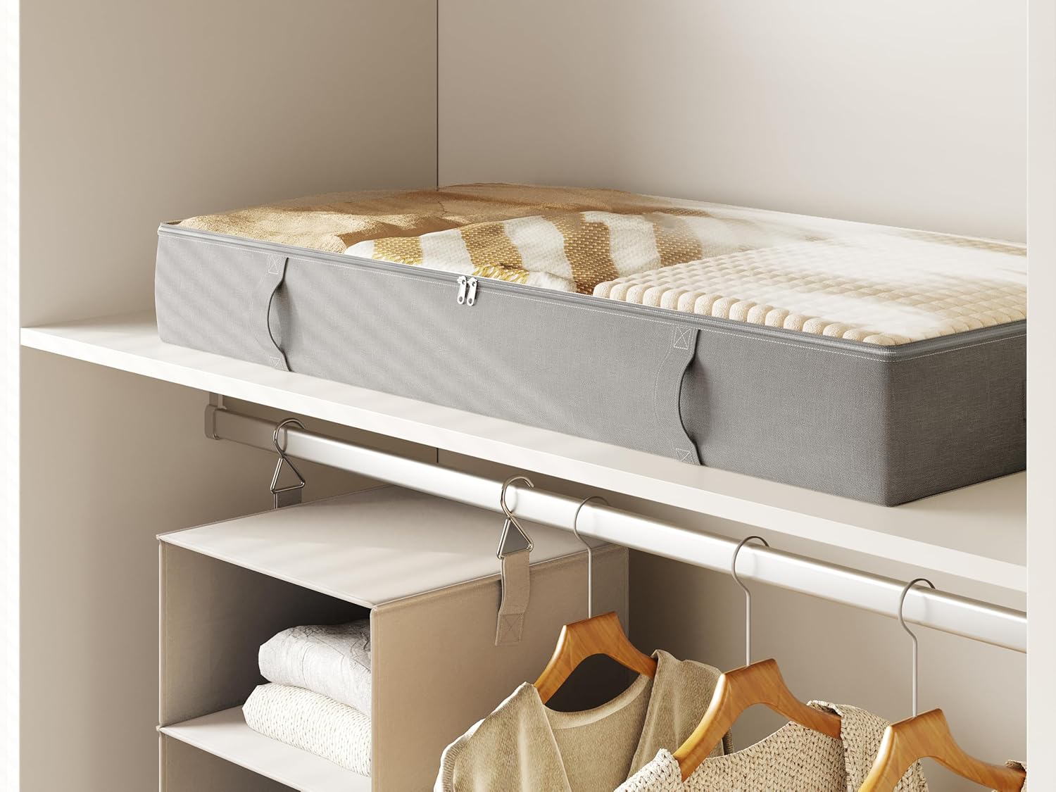 Vailando Under Bed Storage Containers, Underbed Storage Bins, 6 Inches Tall Clothes Storage Box