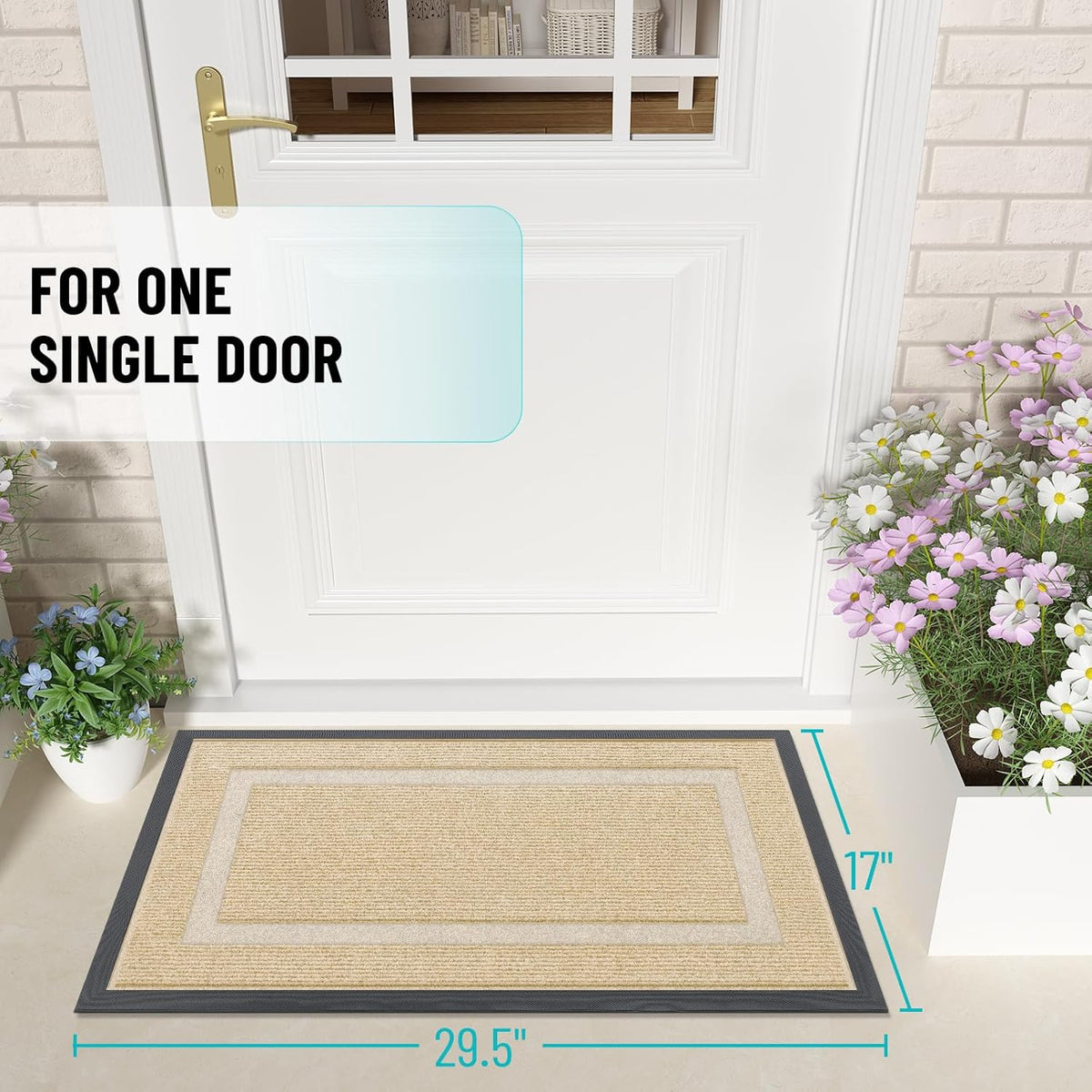OLANLY Front Door Mat Indoor Outdoor Entrance, Waterproof All-Season, All-Weather Doormat, Sturdy