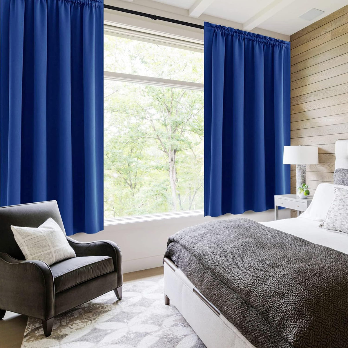 DWCN Blackout Curtains Room Darkening Thermal Insulated Bedroom Curtains Window Curtain Panels, 52
