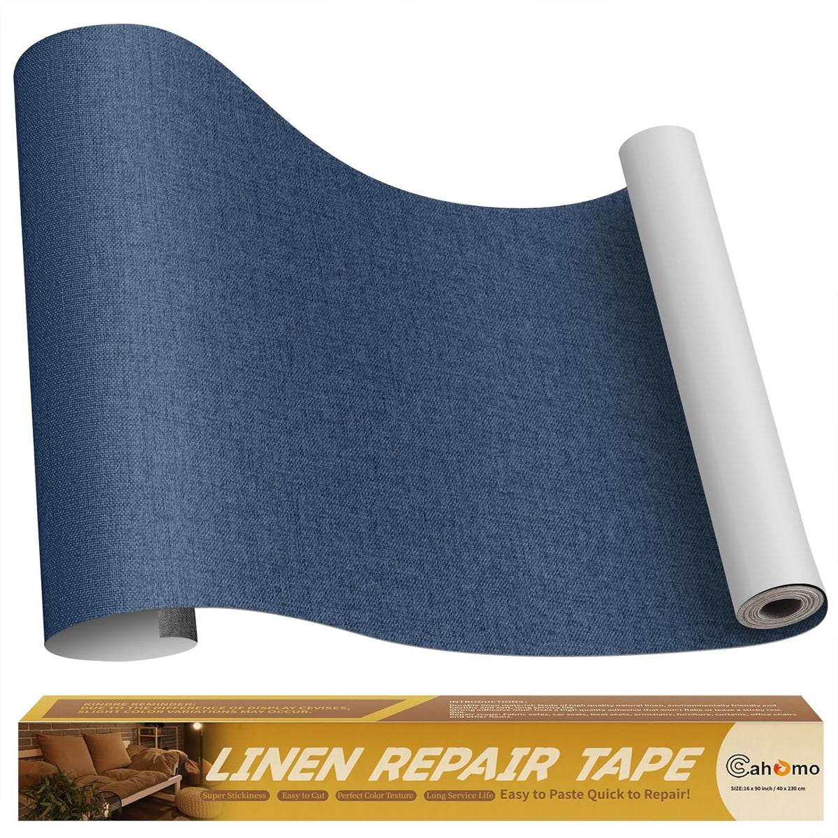 Linen Repair Tape 16x90 inch, Self Adhesive Fabric Patches, Linen Patch Tape Kit, Fabric Repair