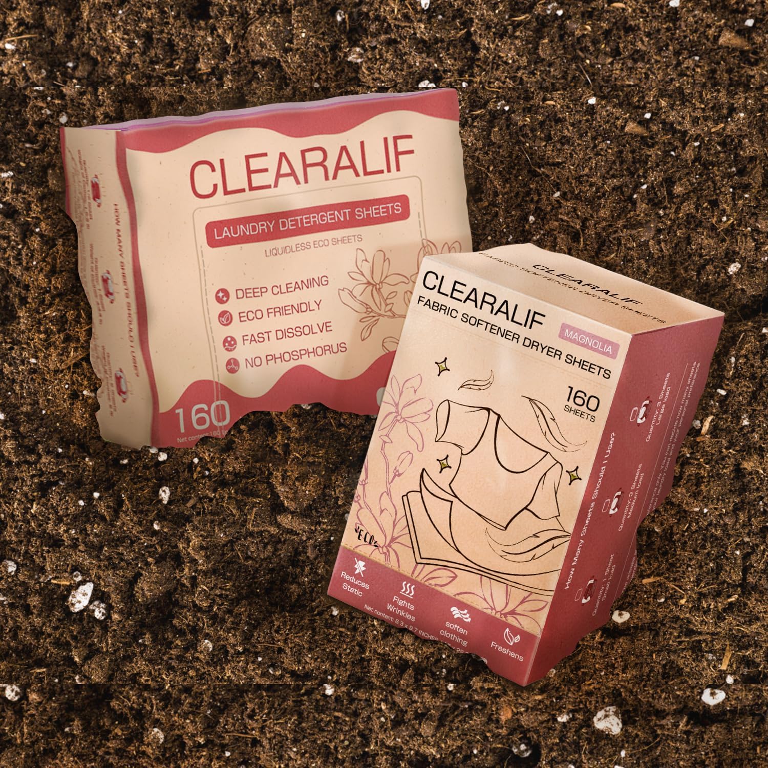 CLEARALIF All in One Laundry Detergent Sheets Kit, Magnolia Scent, 160 Loads Laundry Sheets + 160