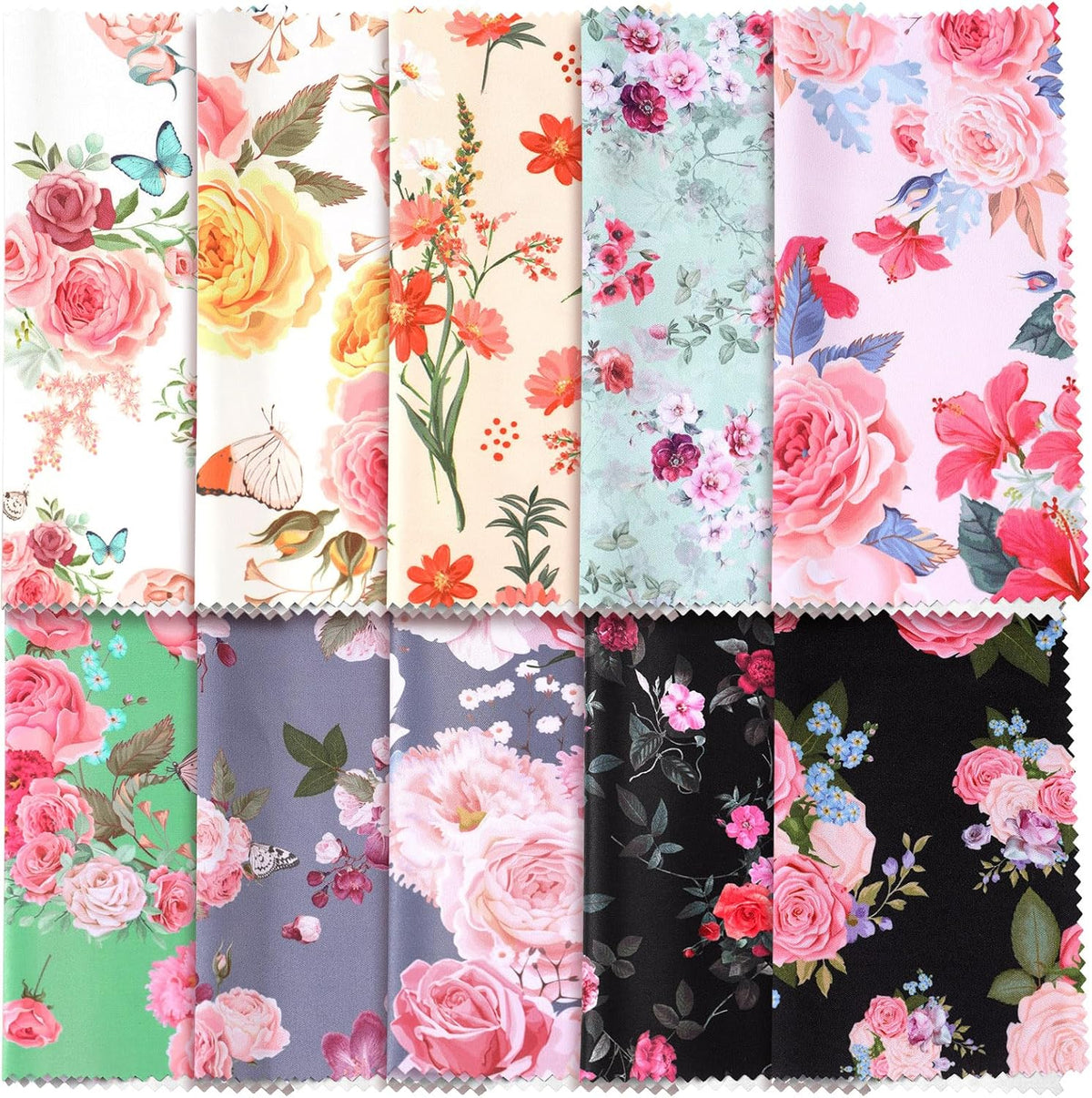 Sinmoe 20 Pcs Microfiber Cleaning Cloth Elegant Flower Design Microfiber Cloth Soft Multicolor