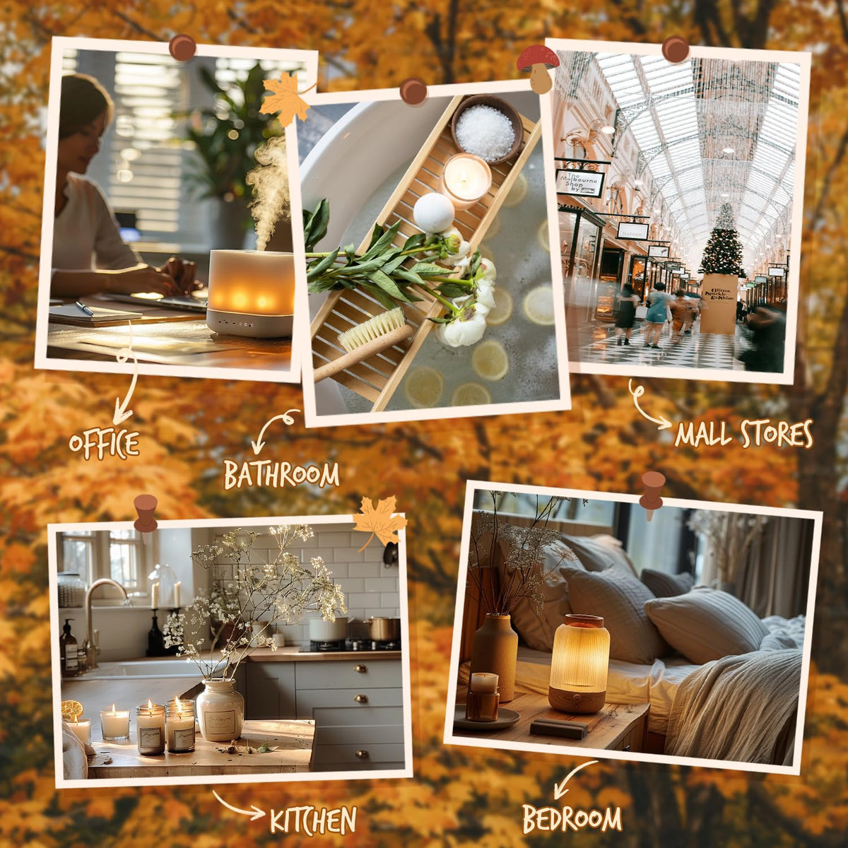 Autumn Fragrance Oils Set, Essential Oil for Diffuser, Fall Scent Diffuser Oil, Use for Soap Candle