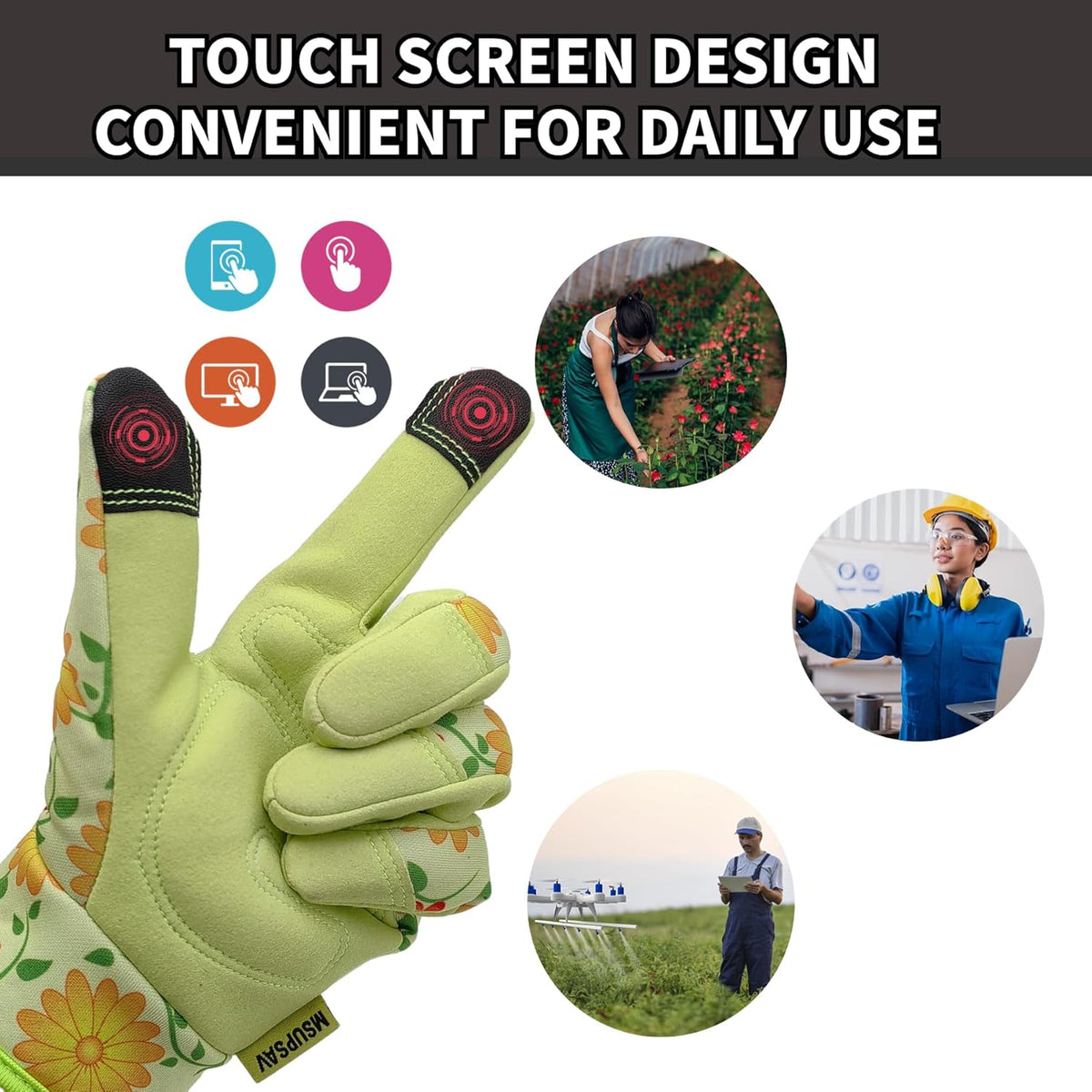 Thorn Proof&Puncture Resistant Gardening Gloves with Grip,Garden Gloves for Women, Leather Work
