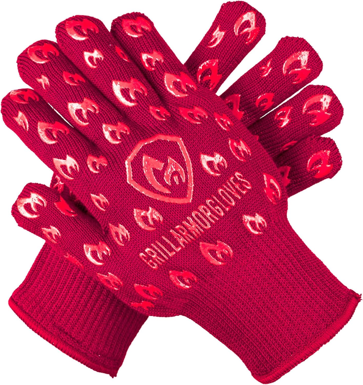 Grill Armor Oven Gloves 932°F Extreme Heat & Cut Resistant Oven Mitts with Fingers for BBQ