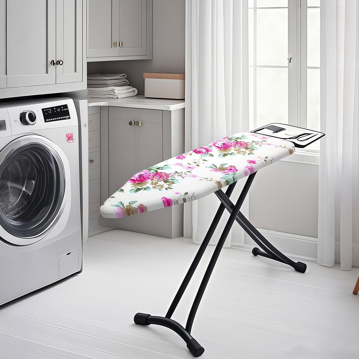 Ironing Board Cover with Two 5MM Thick Feltpads,15"x48"Heat Resistant Replacement Ironing Board