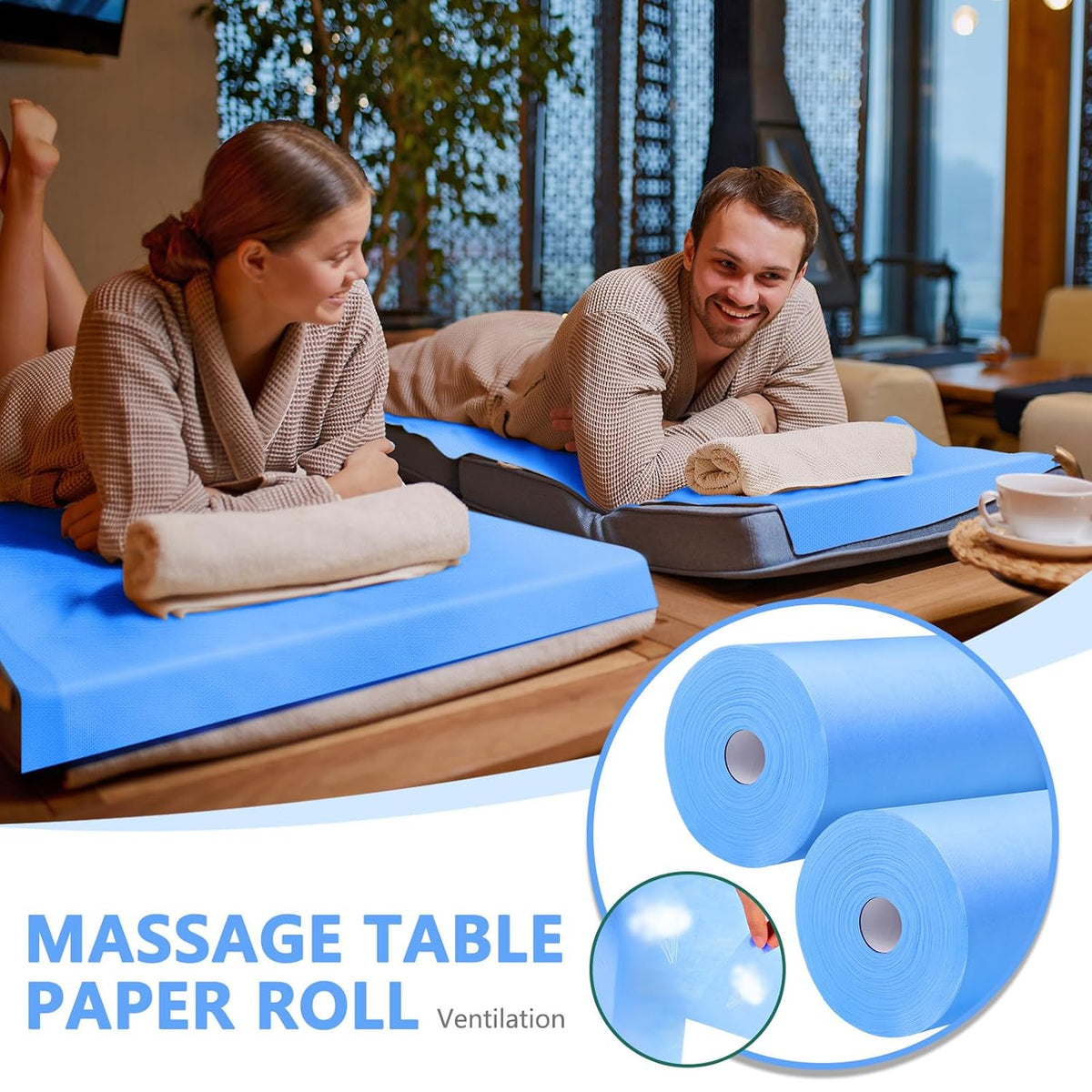 Tudomro 2 Roll Disposable Non Woven Bed Sheets 24 x 71 Inch Massage Table Paper Covers Non Woven