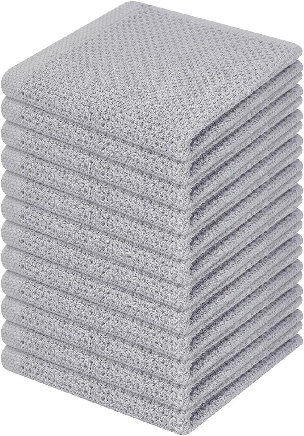 Homaxy 100% Cotton Waffle Weave Kitchen Dish Cloths, Ultra Soft Absorbent Quick Drying Dish Towels